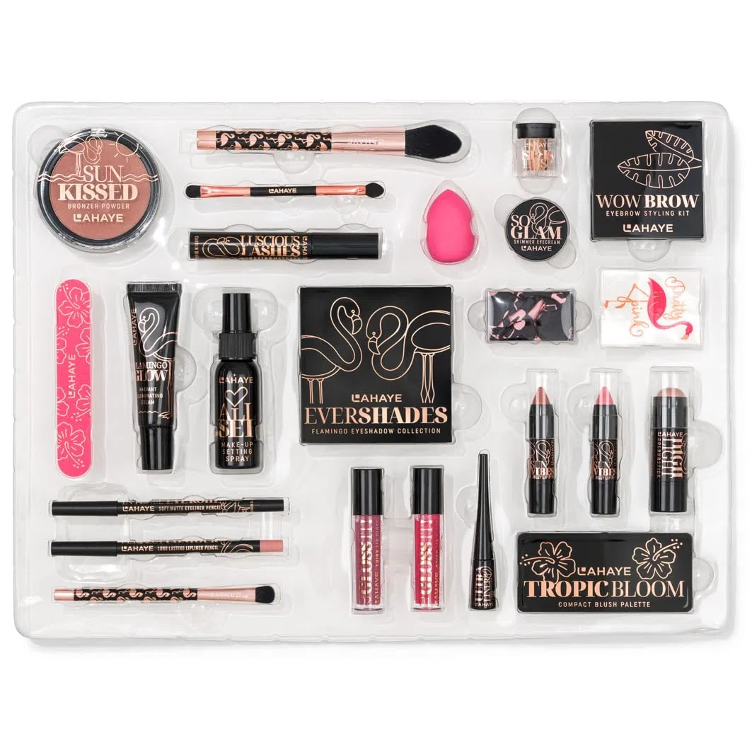 Beauty Adventskalender 2025 "PINK FLAMINGO X-MAS" - Weihnachtskalender für Frauen, Teenager | LIMITIERTE EDITION | 24 hochwertige Make-up und Kosmetik Überraschungen, Geschenkset von LAHAYE