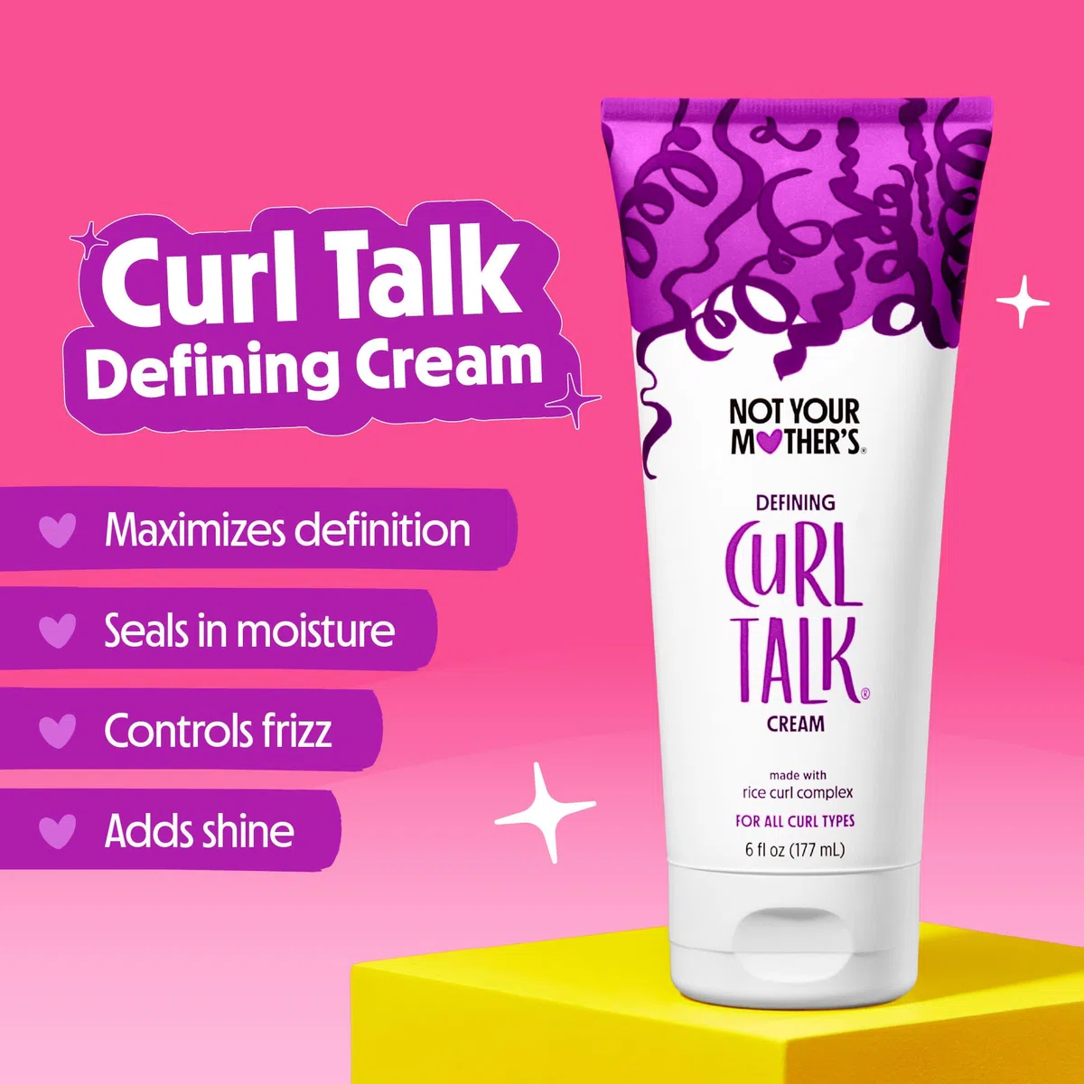 Not Your Mother's Curl Talk Frizz Control Sculpting Gel, Defining Cream und Refreshing Curl Foam (3er-Pack) – 177 ml und 236,6 ml – Formuliert mit Rice Curl Complex – Für alle lockigen Haartypen