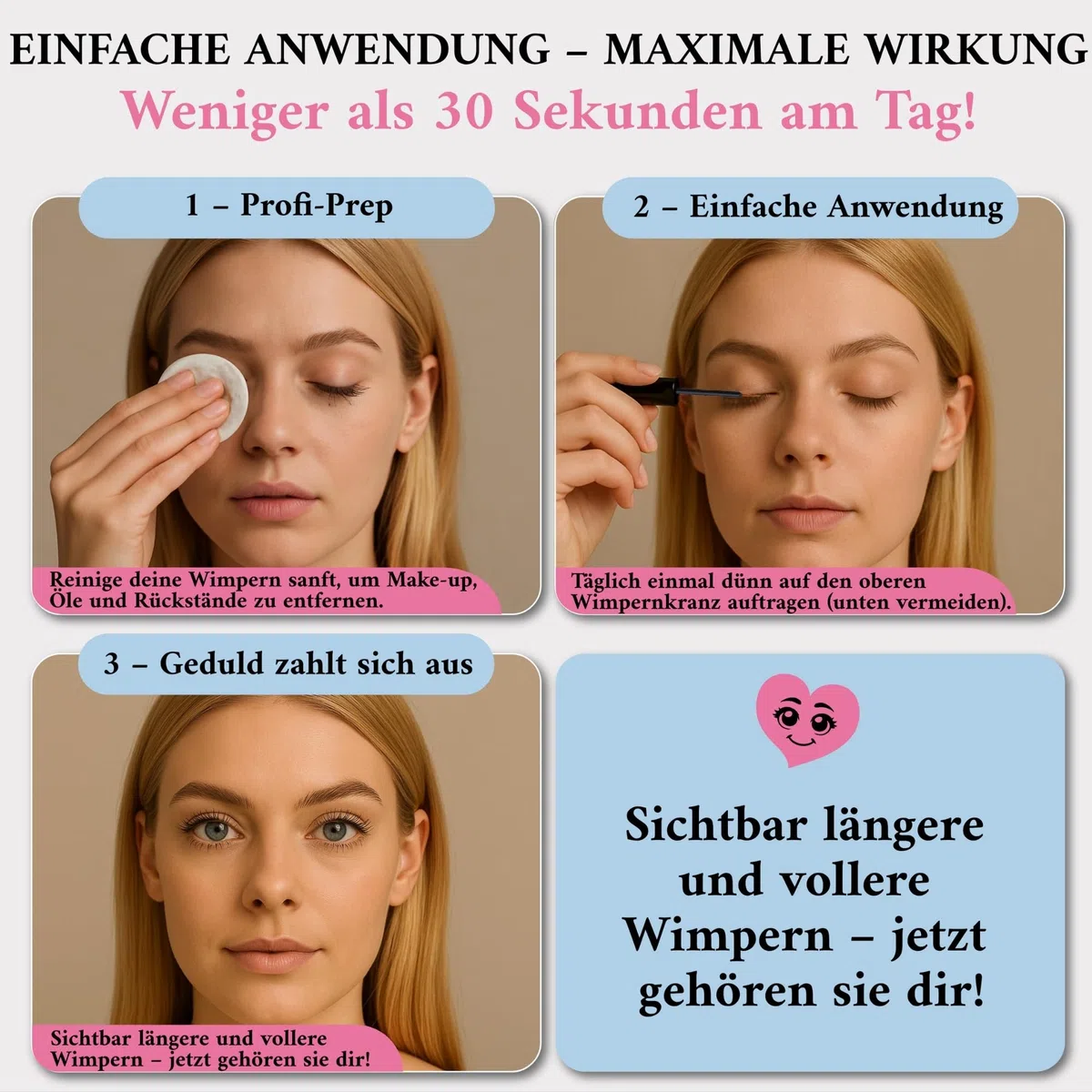 Superlative Lash Wimpernserum & Augenbrauen Serum für besseres Wachstum von Wimpern & Brauen - Testsieger - 3 ml (Wimpernserum)