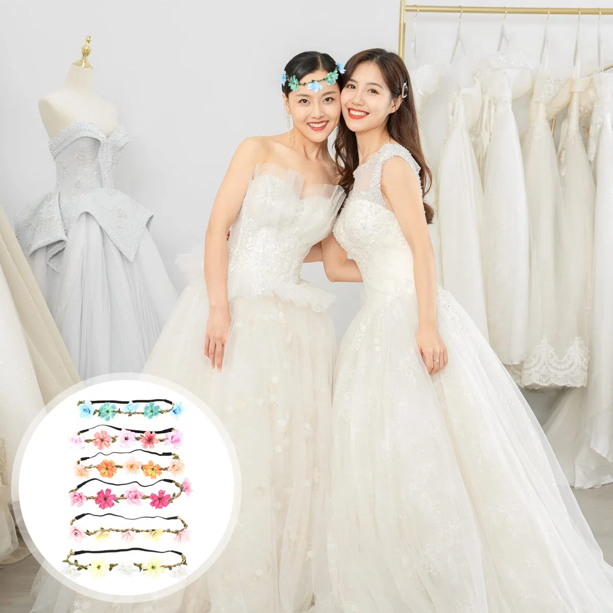 LALAFINA Sets Elegantes Blumenstirnband Realistische Blumenkrone Für Frauen Für Hochzeiten Fotografie Cosplay Halloween Pcs