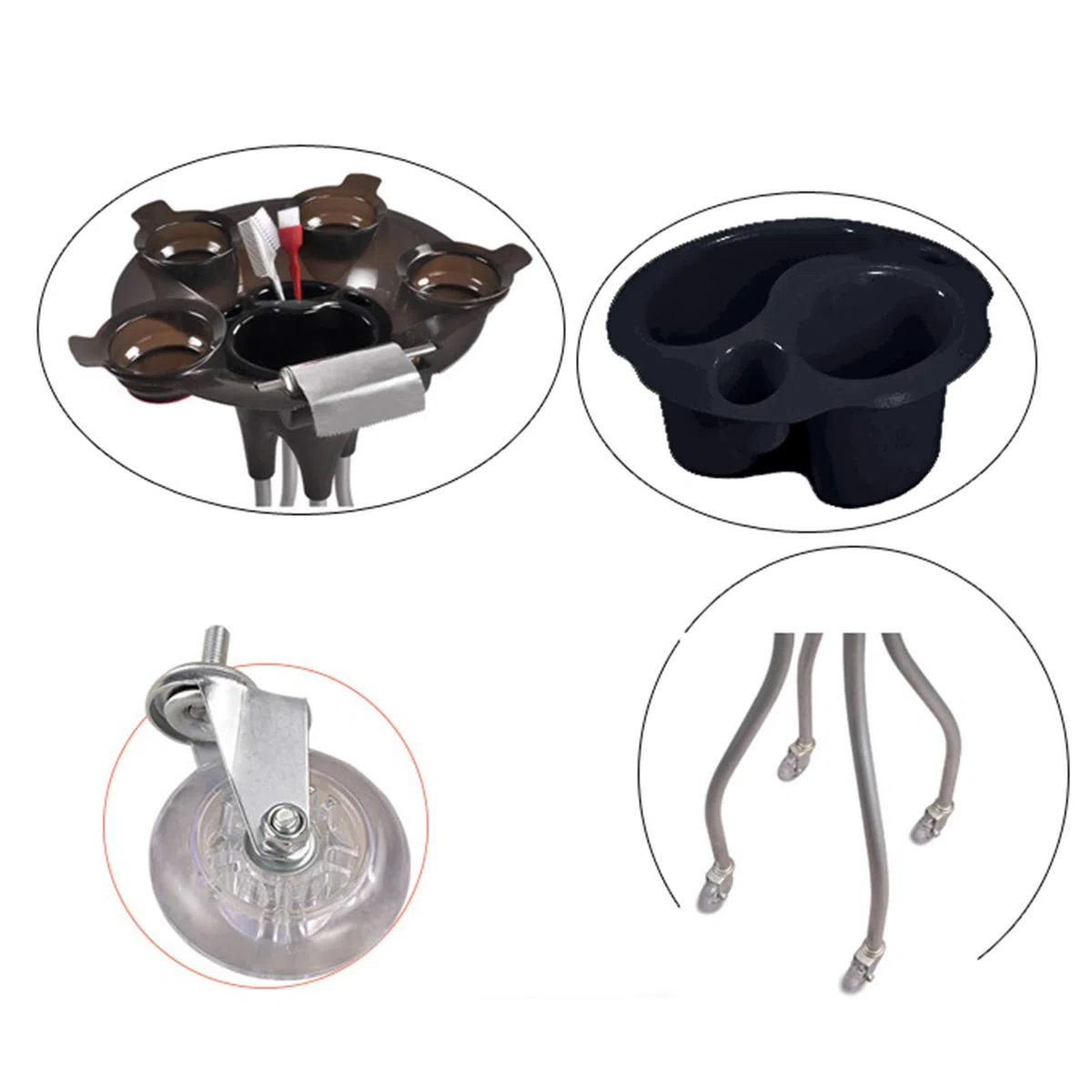 Salon Friseur Trolley Barber Beauty Trolley mit Scrollrad Handwagen Professioneller Schönheitssalon Tray Cart Tool Holder Friseur Farbmisch Tint Dye Schüssel