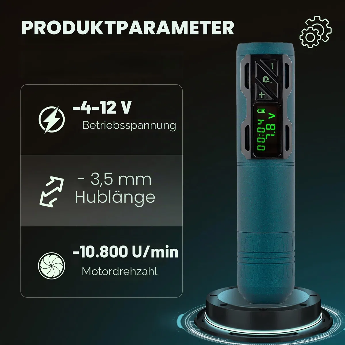 INKin Tattoo Maschine Set Anfänger, Kabelloser Tattoo Set mit 1800mAh Akku Bürstenloser Motor, 3.5mm Hublänge Tattoo Maschine, Tattoo Nadeln und Tattoo Farbe, Tattoo Zubehör Komplettes Set