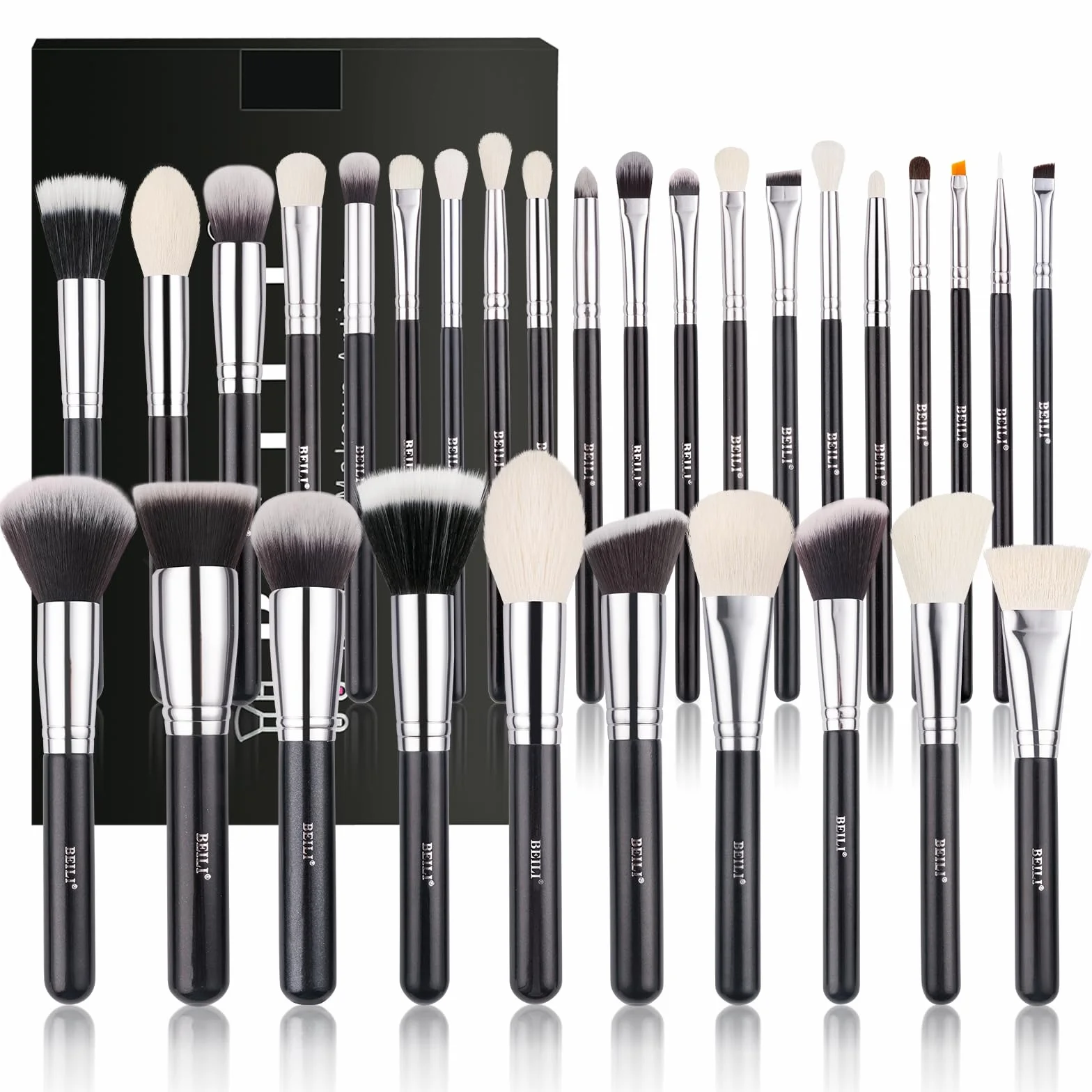 BEILI Pinselset Makeup, Schminkpinsel Set, 30 Stück makeup pinsel set professionell mit Detail Lidschattenpinsel, Foundationpinsel, Rougepinsel, Contouringpinsel, Concealerpinsel, Highlighterpinsel