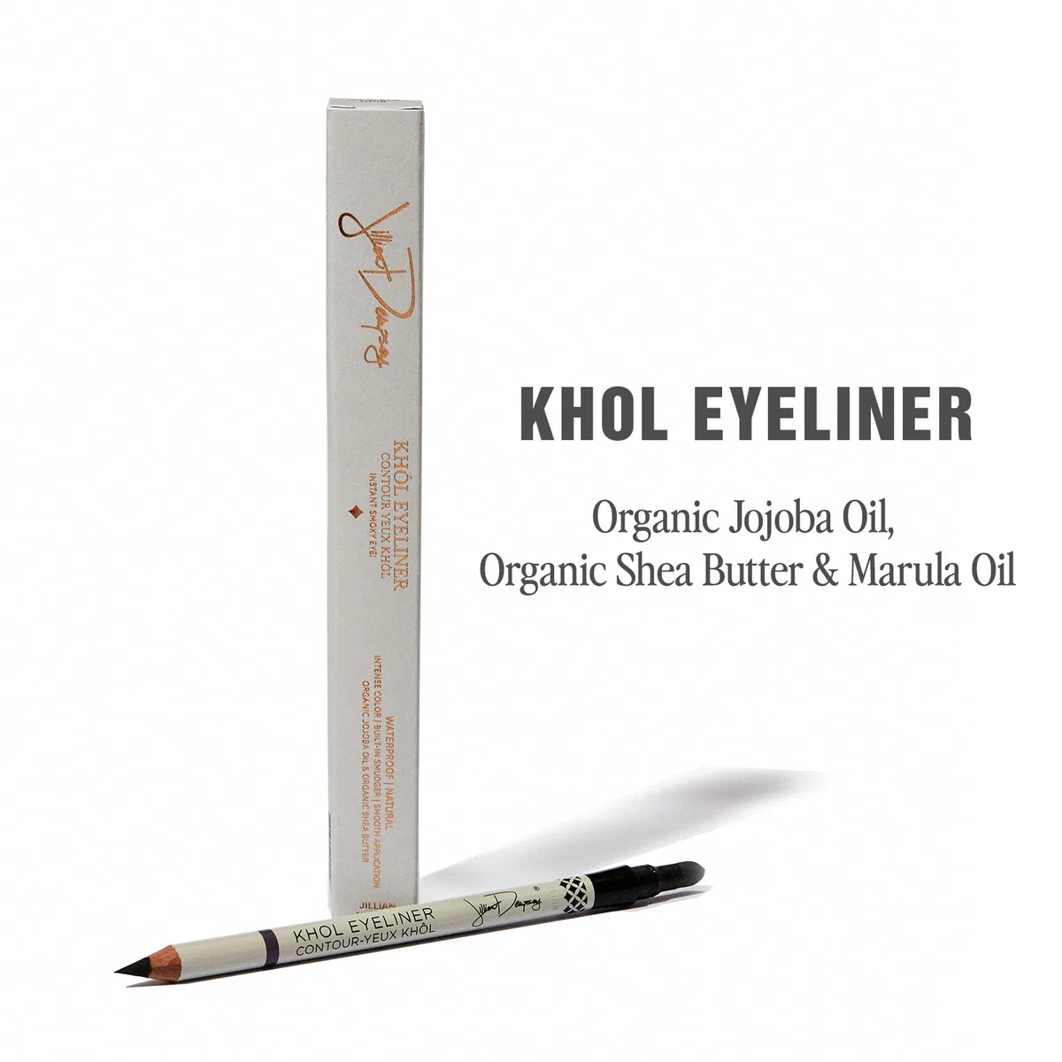 Jillian Dempsey Natürlicher Khôl Eyeliner – tierversuchsfreier wasserfester Eyeliner Bleistift mit integriertem Smudger
