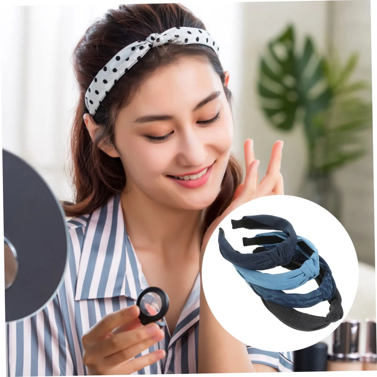 FRCOLOR 8stücke Teiliges Knotted Denim Haarbänder Für Damen Und Mädchen Kopfaccessoires Weichem Für Arbeit Und Besondere Anlässe