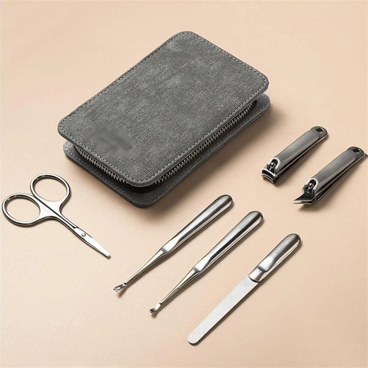 Nagelpflege-Set, 6-teiliges/Set tragbares Maniküre-Set, Nagelwerkzeuge for die Körperpflege, professionelles Maniküre-Pflegeset | Gris