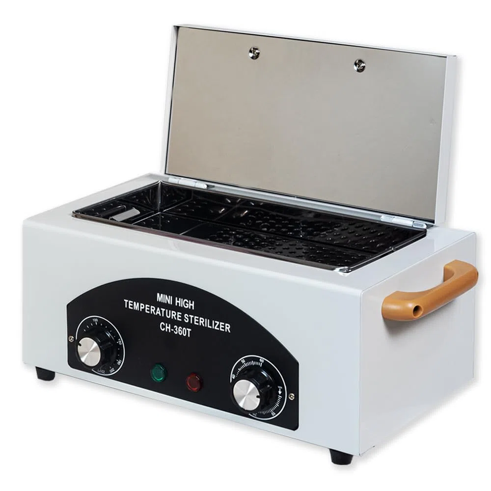 300W Heißluftsterilisator Desinfektion, Hochtemperatur-Sterilisator-Nagel-Werkzeug-Sterilisator, Trockene Hitze Sterilisator mit Timer für Kosmetik, Fusspflegestudios, Friseursalon, Weiß