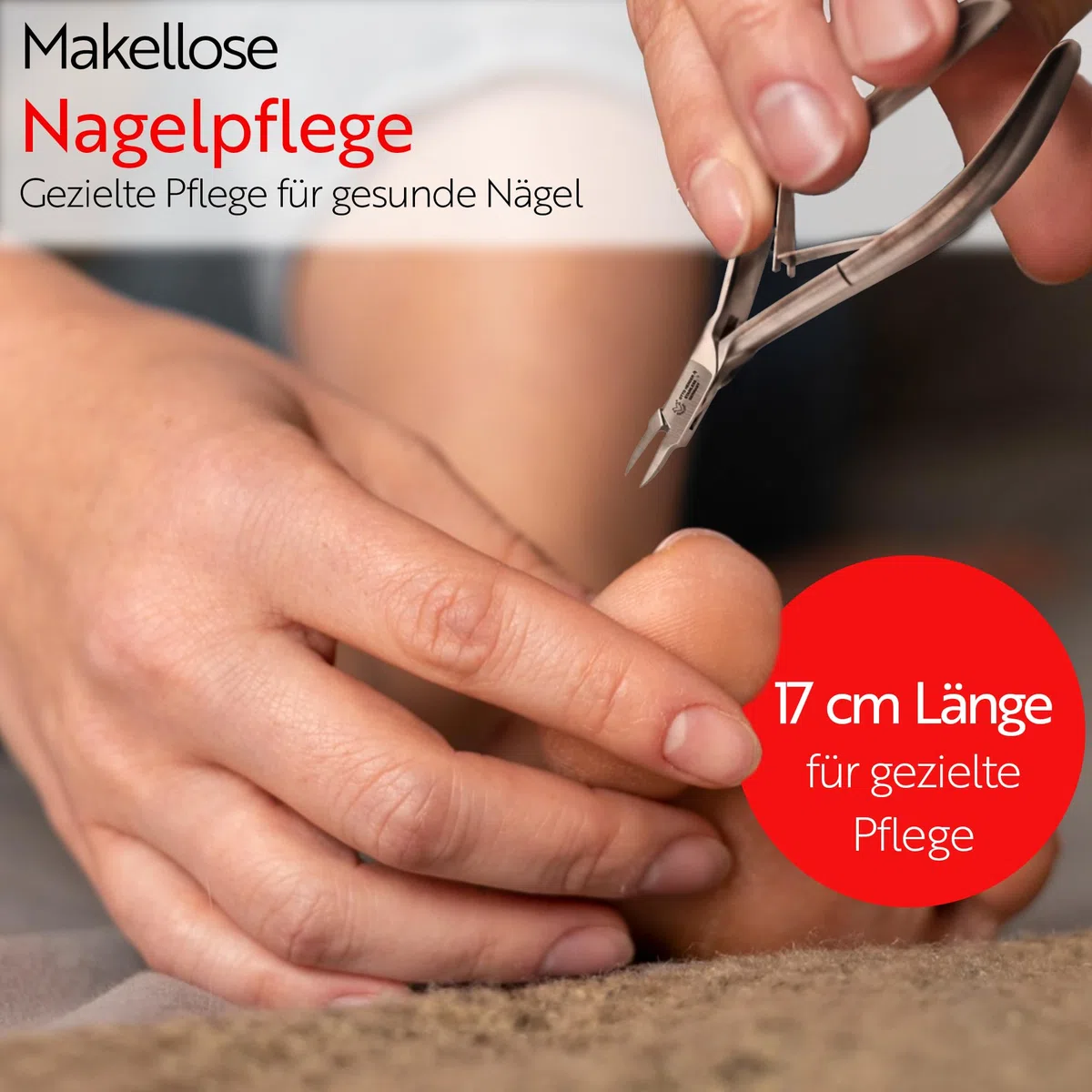 Otto Herder Manicure Nagelzange, Eckenzange mit dünnen Schneiden, ca. 13 cm, Klingenlänge ca. 1,5 cm, gegen eingewachsene Zehennägel, aus rostfreiem Stahl