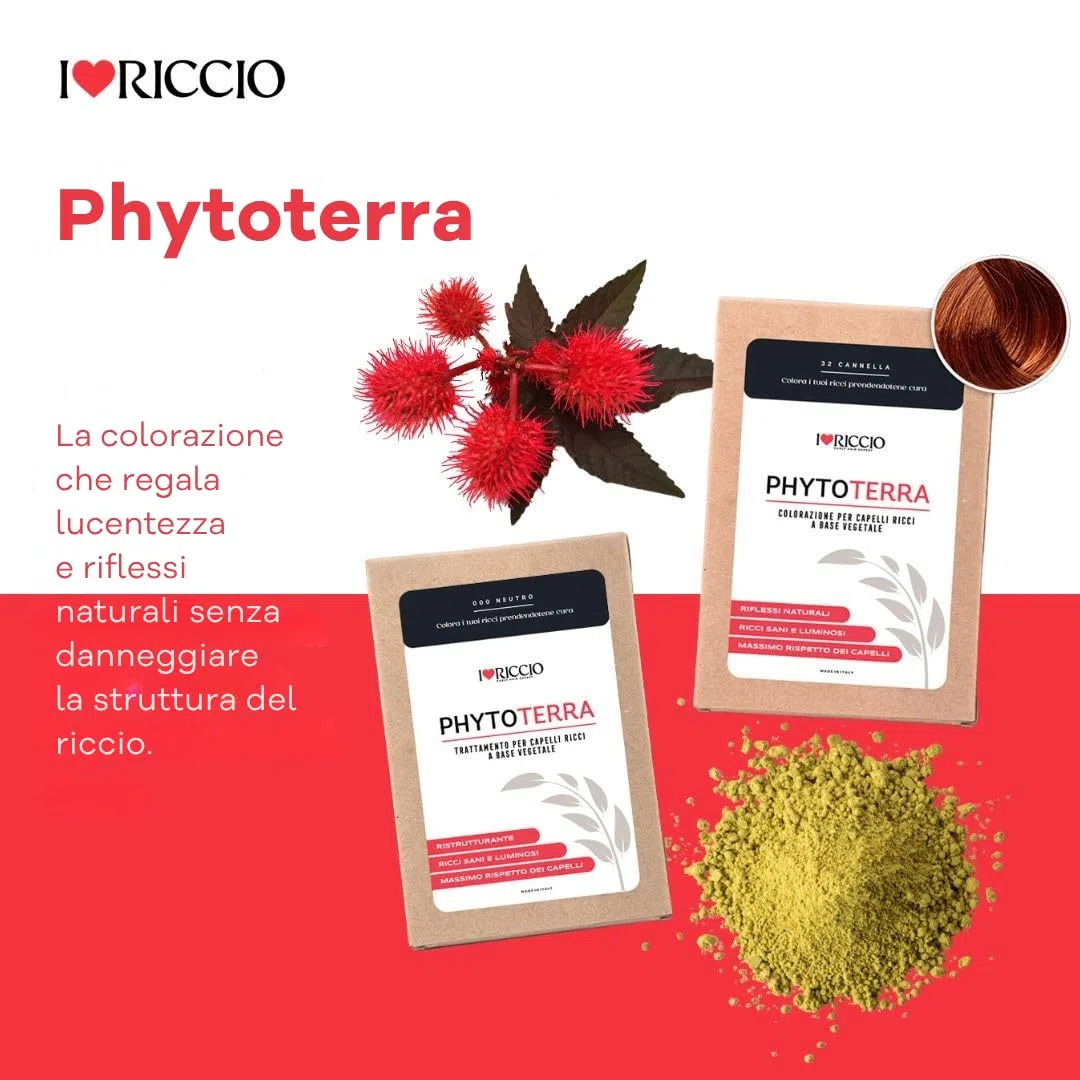 I Love PhytoTerra Haarfarbe für lockiges Haar auf pflanzlicher Basis, natürliche Haarfarbe, tonisierendes lockiges Haar, belebt und stärkt die Reflexe, Nuance Mokka, 80 g