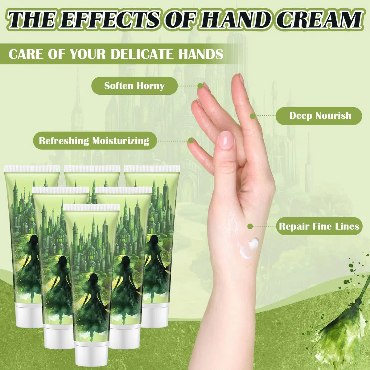 Handcreme, 24 Stück, Grün und Rosa, Großpackung, Handlotion, Geschenke, Reisegröße für Frauen, Hexe, Partyzubehör (Grün, Hexe)