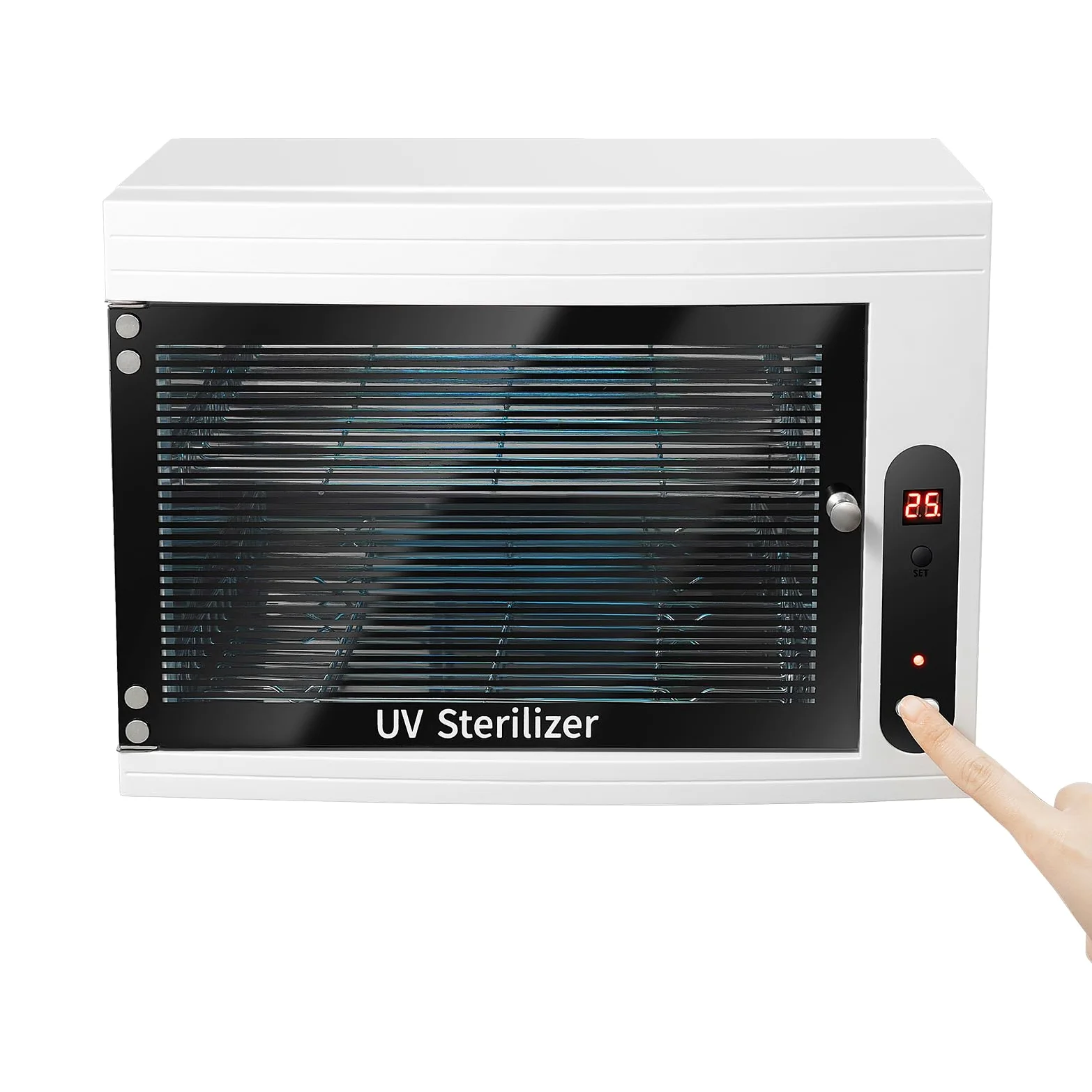 MINRS UV Sterilisator 10L großer Sterilisator für Nagelwerkzeuge multifunktionale Nagelreiniger Sterilisator mit Timer-Einstellung und LED-Bildschirm für Friseursalon, Spa, Nagelstudio 6W 220V
