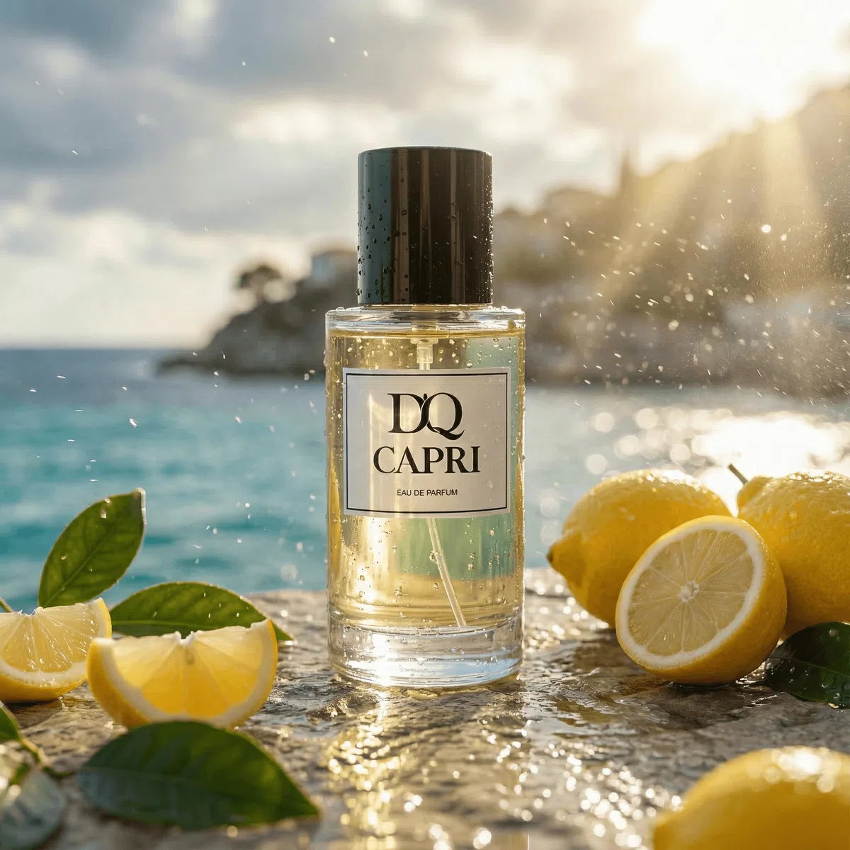 D'QAR Capri Eau de Parfum 50 ml – Frisch-zitrischer Unisex Duft mit italienischer Bergamotte, Neroli und Ingwer – Mediterraner Sommerduft