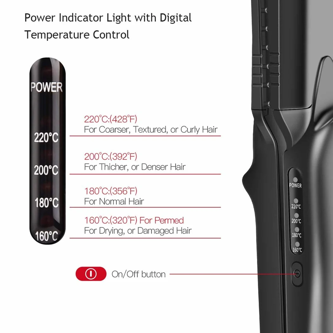CkeyiN Kreppeisen für Haare,4 in 1 Haarglätter Glätteisen Keramik,Multistyler Glätteisen Set Welleneisen Temperaturregelung Glattes und Hair Crimper