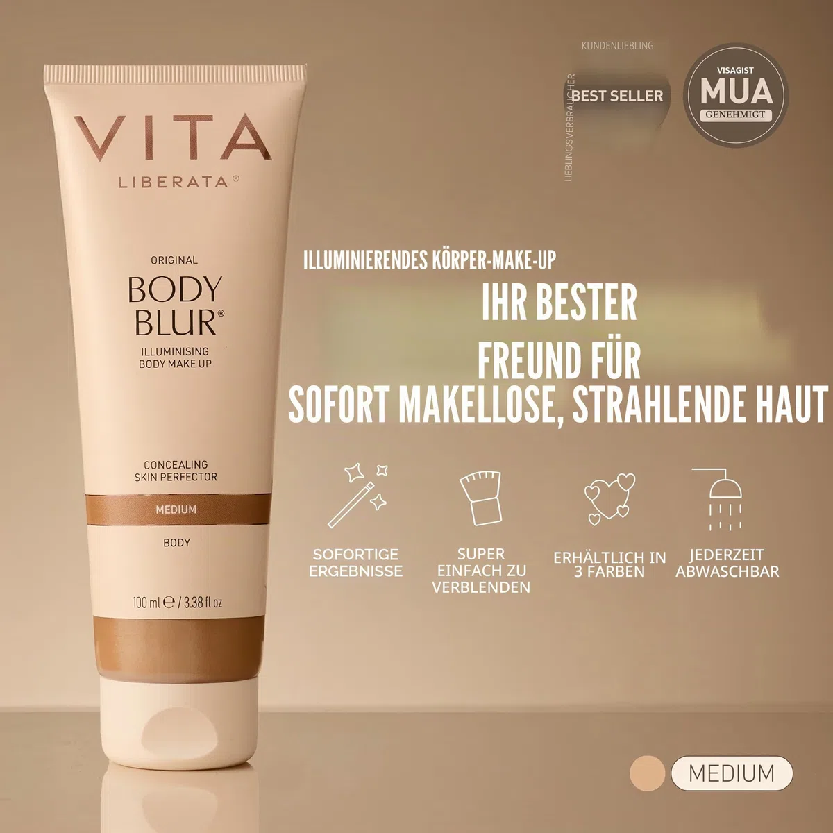 Vita Liberata Body Blur | Farbton: Medium | 100 ml | NEUE VERPACKUNG