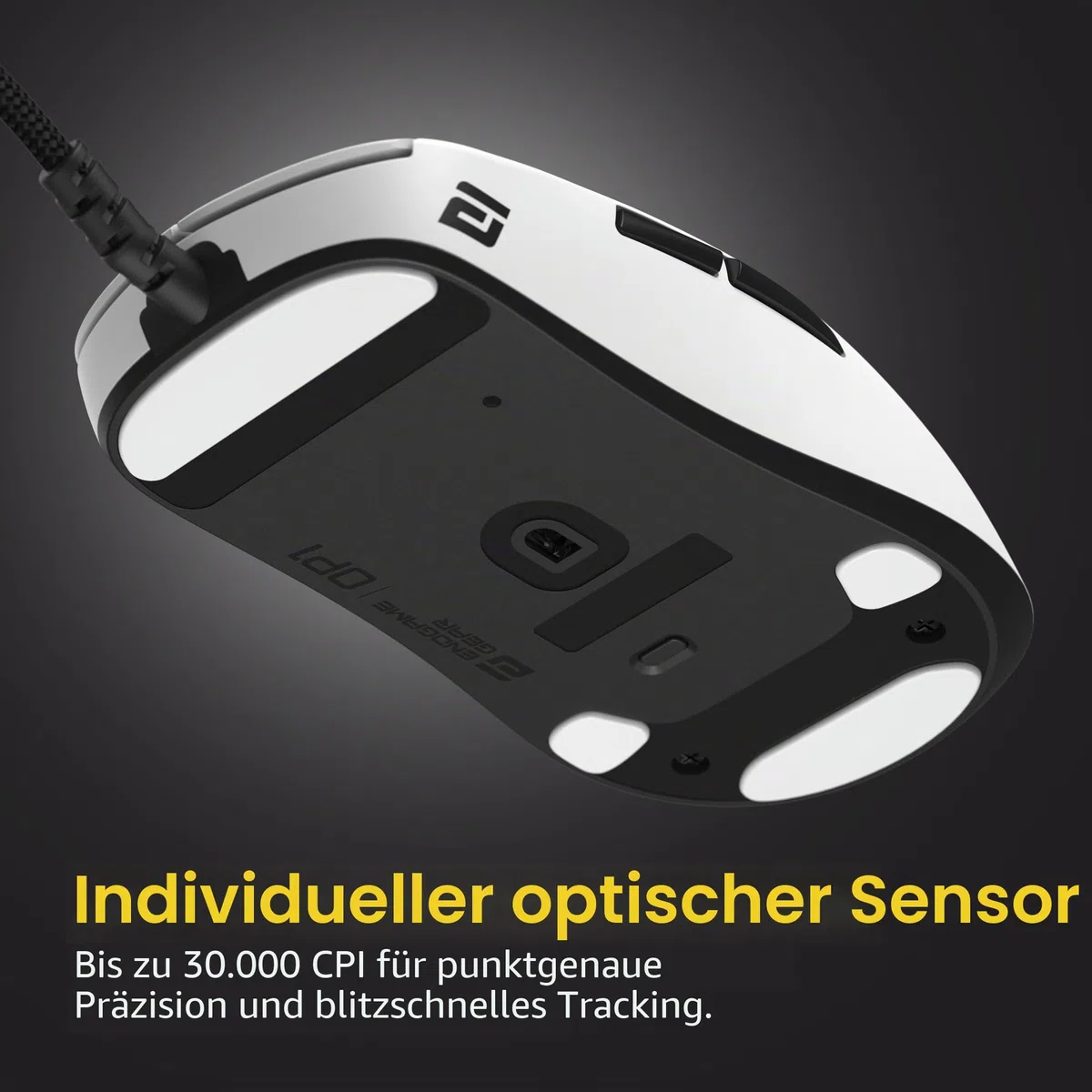 ENDGAME GEAR OP1 8k v2 Weiß – Esports Gaming Maus mit Kabel, 30K DPI optischem Sensor, 8000Hz Polling, austauschbaren Switches & Claw-Grip-Design | Leichte Esports Gaming-Maus, 30K DPI-Sensor, Hot-Swap-Schalter, Klauengriff, USB-FPS