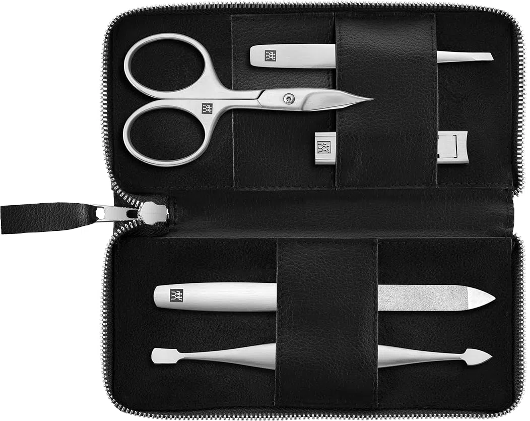ZWILLING Nagelpflege-Set im veganen Apfelleder-Etui, 5-tlg., Premium