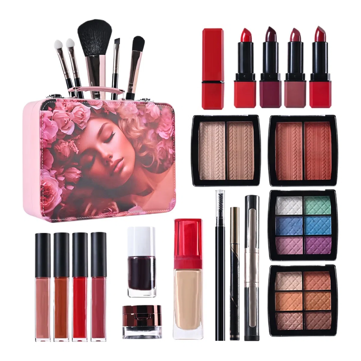 Make-Up Set Für Anfänger Lidschatten Palette | Langanhaltendes Wasserfestes Kosmetik-Set Für Anfänger für Damen, Mütter, Freundinnen und Bühnenauftritte