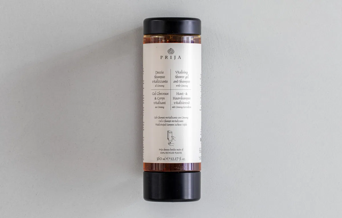 Prija Haut & Haarshampoo vitalisierend mit Ginseng 360 ml Cysoap Drückspender Kartusche für Spender. Flakon Hair & Body Duschgel Hotel Spa Wellness Appartments (18x 360ml)