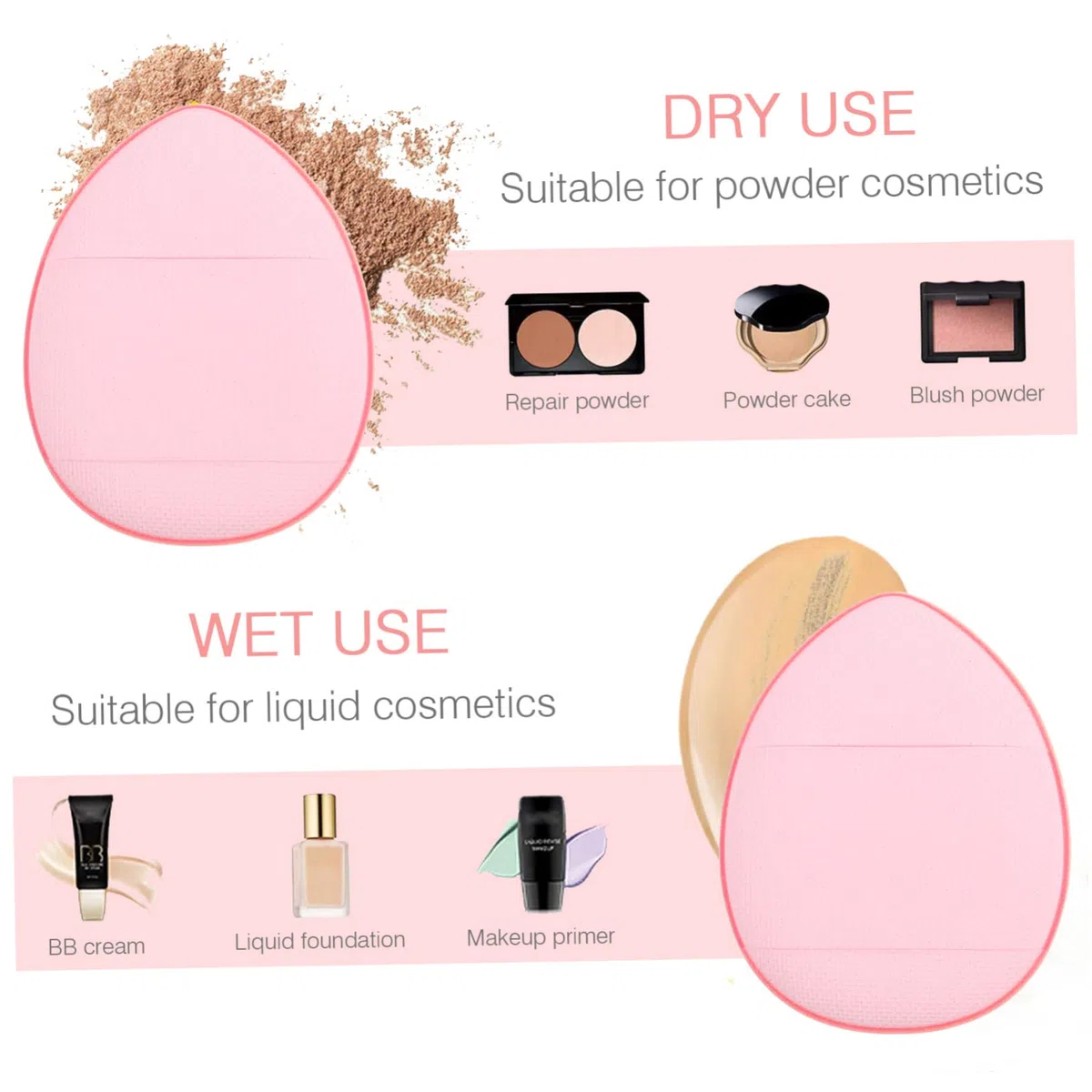Baluue 60stücke Mini Makeup Schwämme Waschbare Puderquaste Für Foundation Blush Und Highlighter Vielseitig Einsetzbare Beauty-schwämme Für Trockenes Und Makeup Farbton