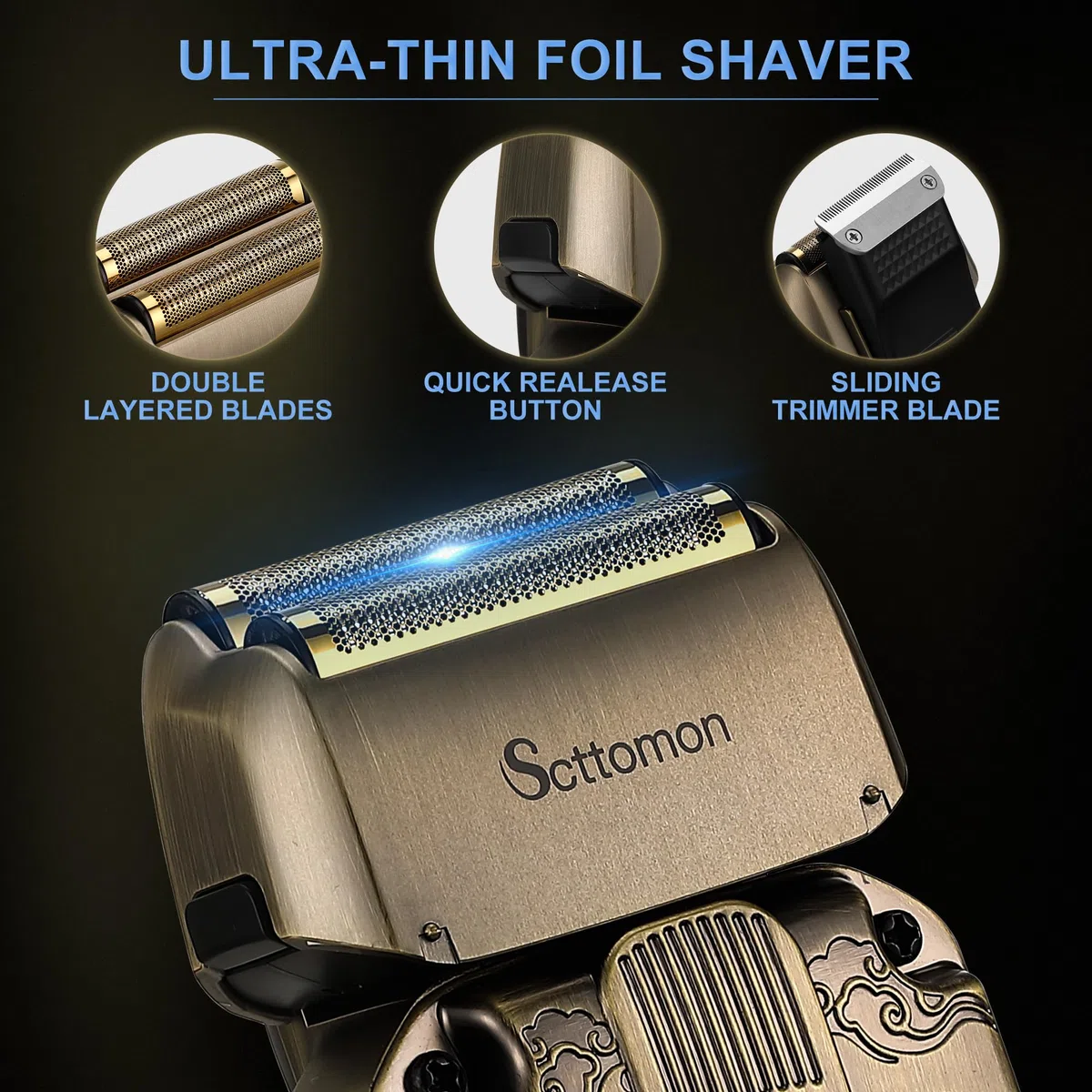 Scttomon Haarschneidemaschine Set Bart und Haarschneider Herren Elektrorasierer Barber Folienrasierer Männer Bartschneider Rasierapparat Bart Trimmer Grooming Kit Nase Körper Trimmer