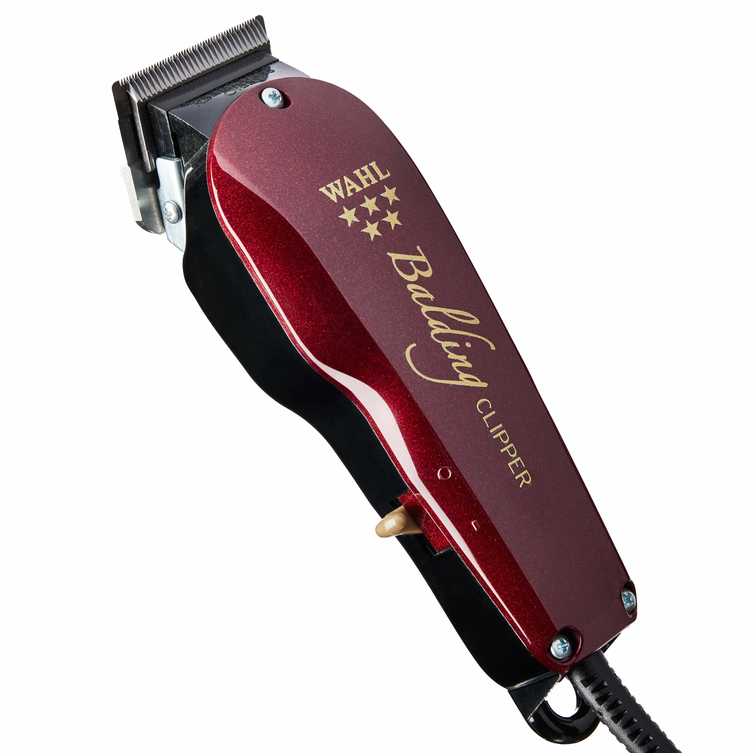 Wahl Balding, Glatzenschneider nah an der Kopfhaut, Schwarz/Rot | Glatzenschneider mit Zero-Overlap, V5000-Motor, präzisionsgeschliffene Klingen, 2 Aufsätze 1,5 und 4,5 mm, kabelgebunden