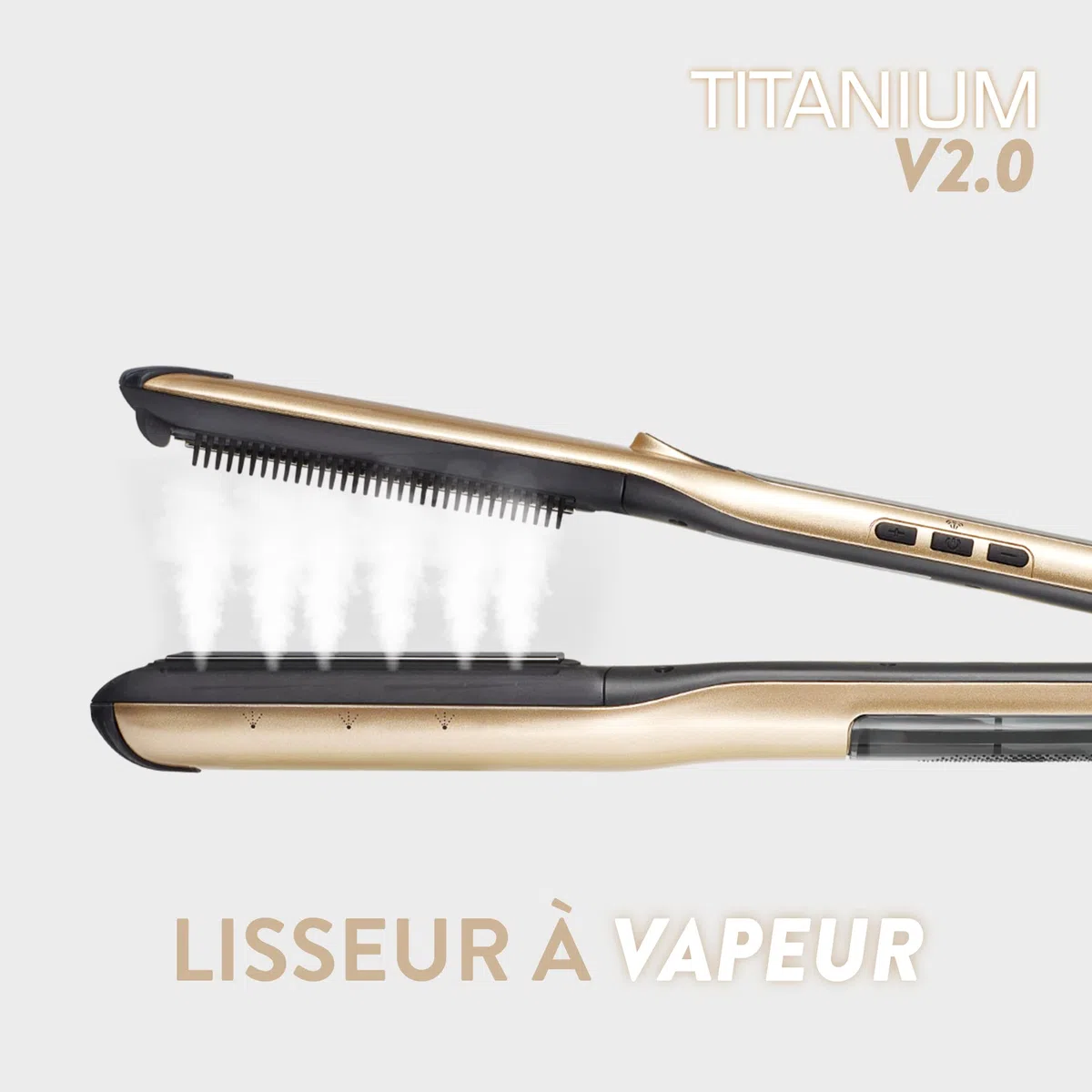Demeliss Saint Algue Set mit Dampfglätter Titanium V2.0 EXLUSIVE Set – enthält eine 2-in-1-Matte – Hochleistungsglättung, intensive Feuchtigkeitsversorgung – für alle Haartypen