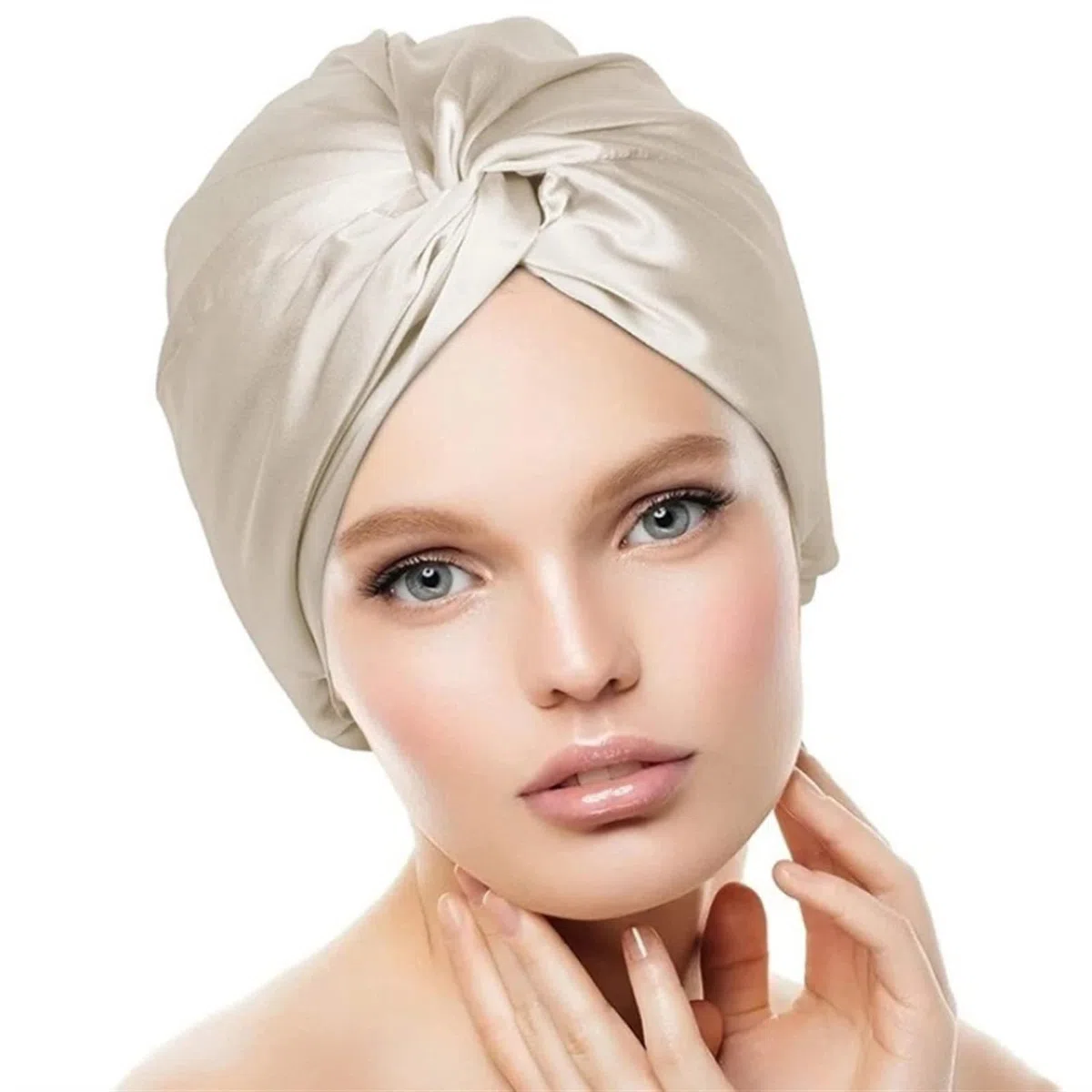 Seidenhaube Zum Schlafen Doppelte Schlafmütze aus Seide, Schlafmütze aus Nachtseide for Frauen mit elastischem Band for die Haarpflege bei langen Haaren