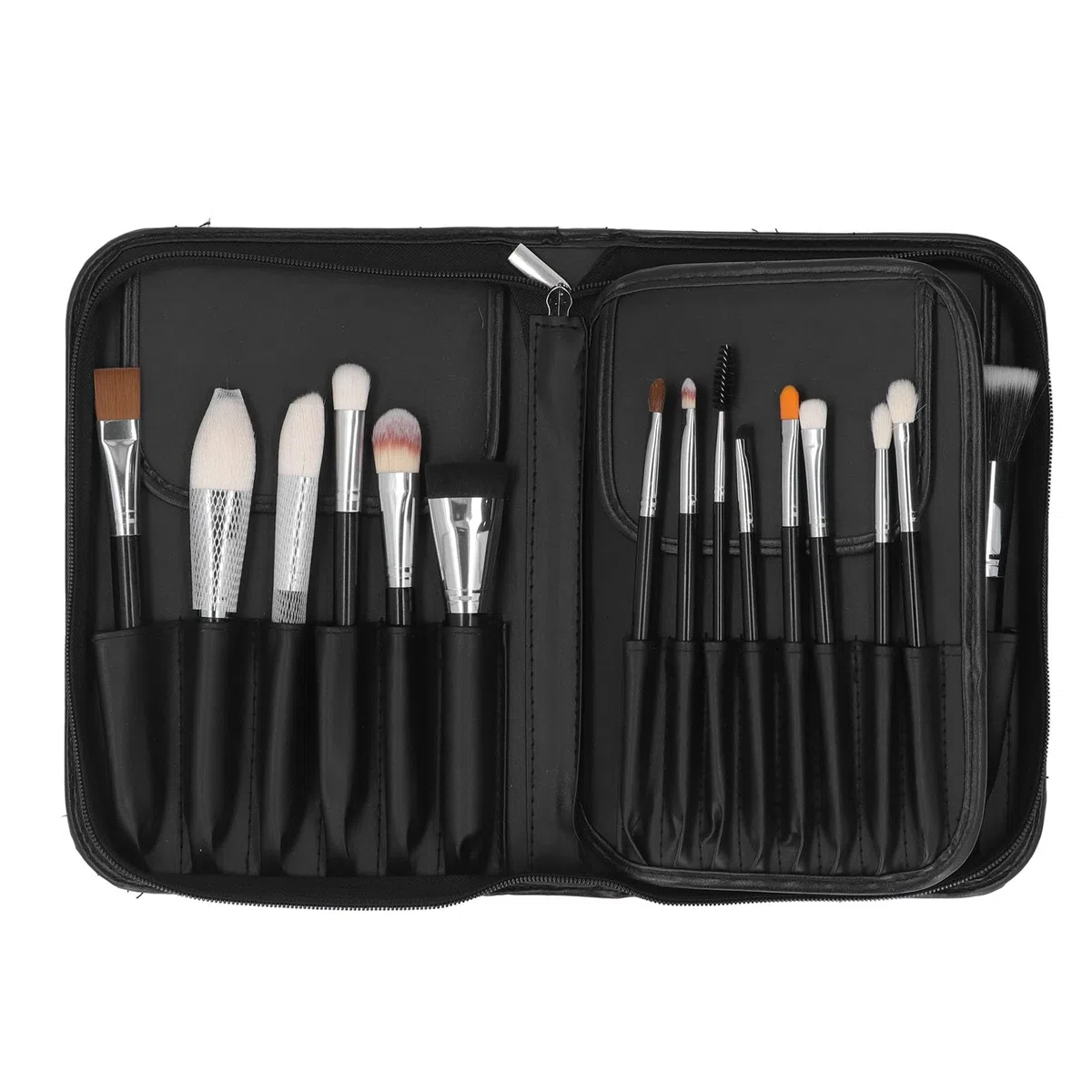 Pongnas 29-teiliges Professionelles Make-up-Pinsel-Set, Kosmetikpinsel, Make-up-Werkzeuge, Premium-Ziegenhaar-Holzgriff mit Faltbarer Aufbewahrungstasche für Reise-Party-