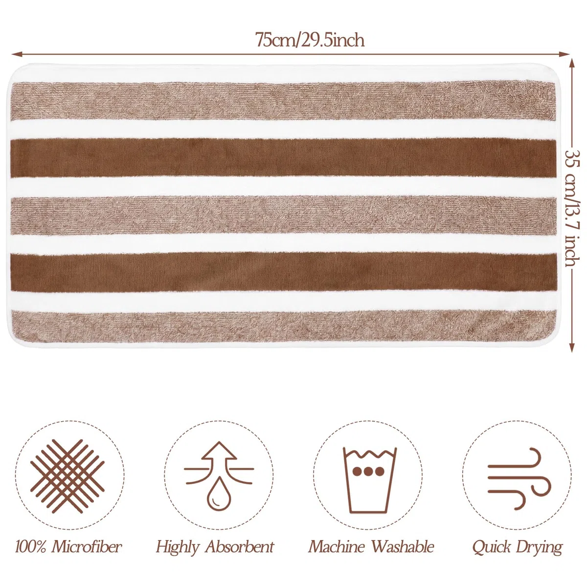 Shimeyao 26 Packungen bleichsichere Salon-Handtücher, saugfähige Mikrofaser, bleichbeständig, Salon-Handtücher für Fitnessstudio, Bad, Spa, Rasur, Shampoo, Haartrocknung zu Hause (Kaffee, 34 x 74 cm)