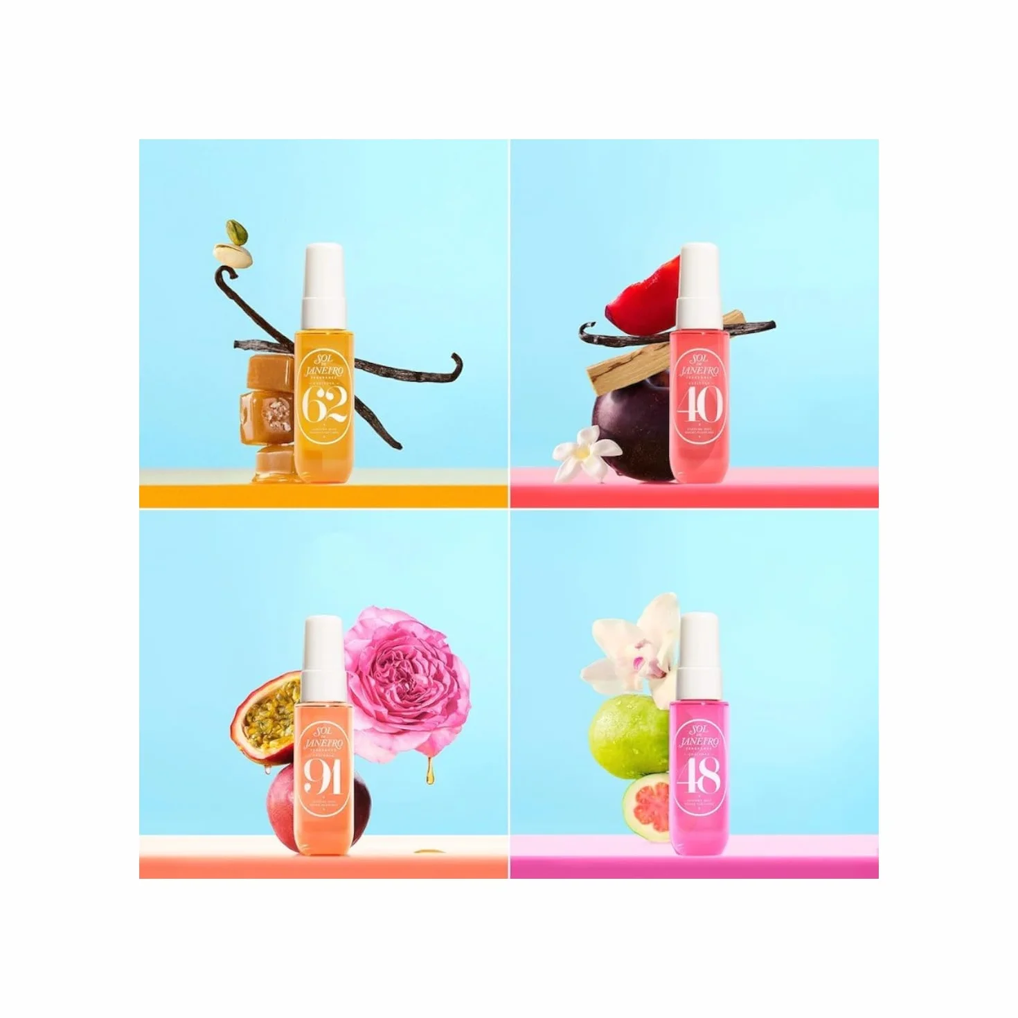 Sol de Janeiro Cheirosa Discovery Set Ipanema Sunset, 4 Perfume Mists, Cheirosa 40, 62, 91 & 48, 30 ml
