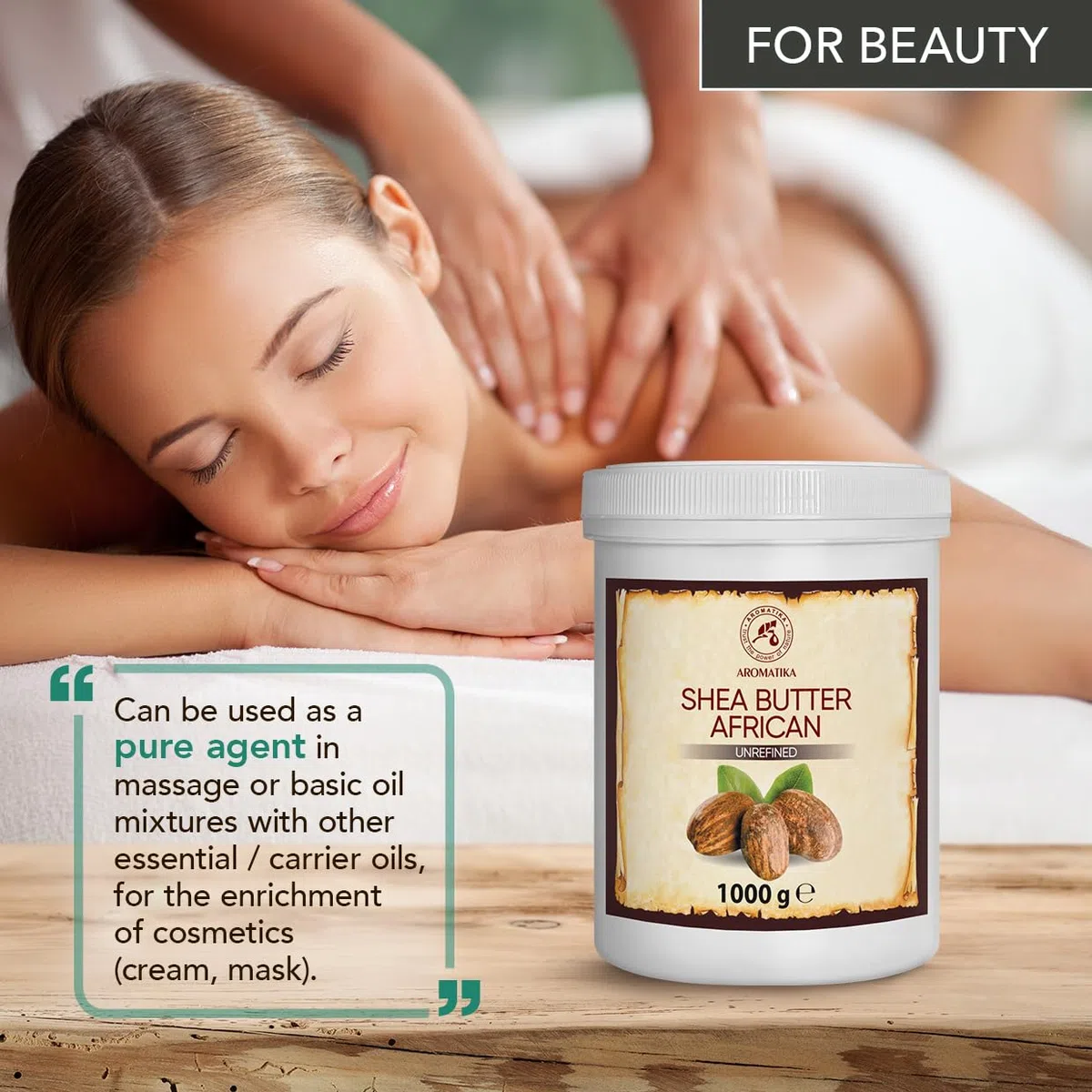 Shea Butter 1000g - Kaltgepresst & Unraffiniert - African Sheabutter - Rein & Natürlich Karité Body Butter - Körperbutter - Intensive Pflege für Gesicht - Körper - Haare - Körperpflege