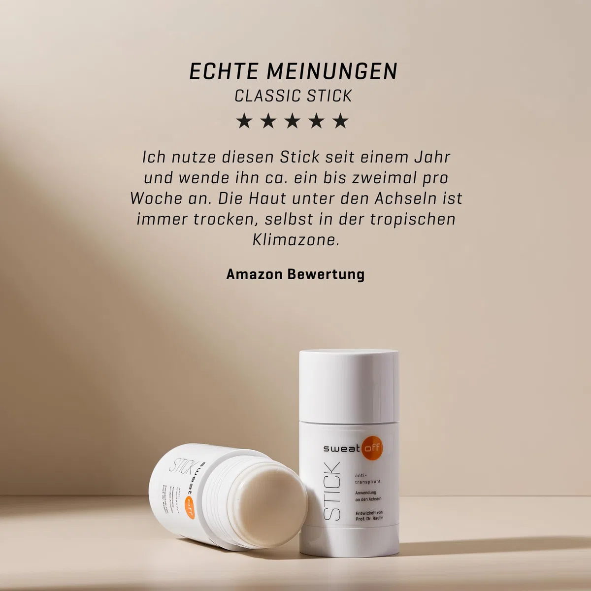 Sweat-Off Antitranspirant Stick 50ml gegen Schwitzen | Deo & Antitranspirant in einem | mit dezent-frischem Duft