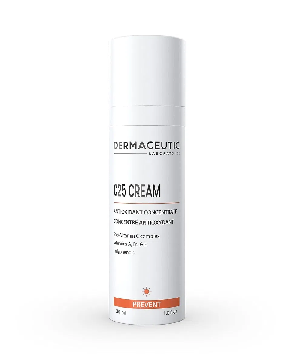 C25 Cream | Antioxidative & Anti-Aging Gesichtscreme | 25% Vitamin C & Polyphenole | Kraftvoller Komplex mit Vitaminen C, A, B5 & E | Anti-Falten | Vegan & Ohne Silikon | 30 ml | Dermaceutic