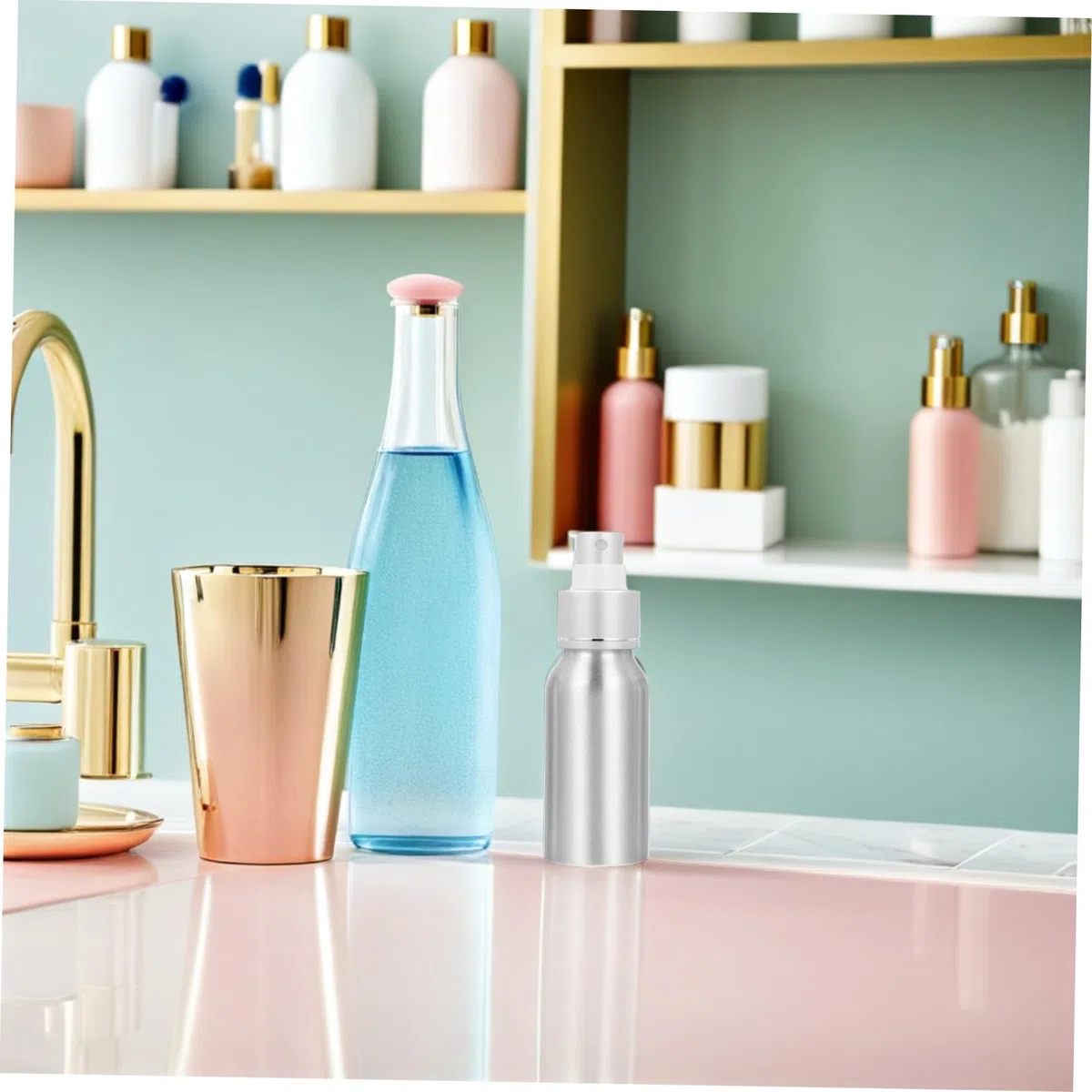 Supvox 2 Stück Wiederbefüllbare 50ml Cocktail Sprühflaschen aus Aluminium und Pp Tragbare Bitterflaschen für Zuhause und Reise Silberfarbene Leere Flüssigkeits Sprayer