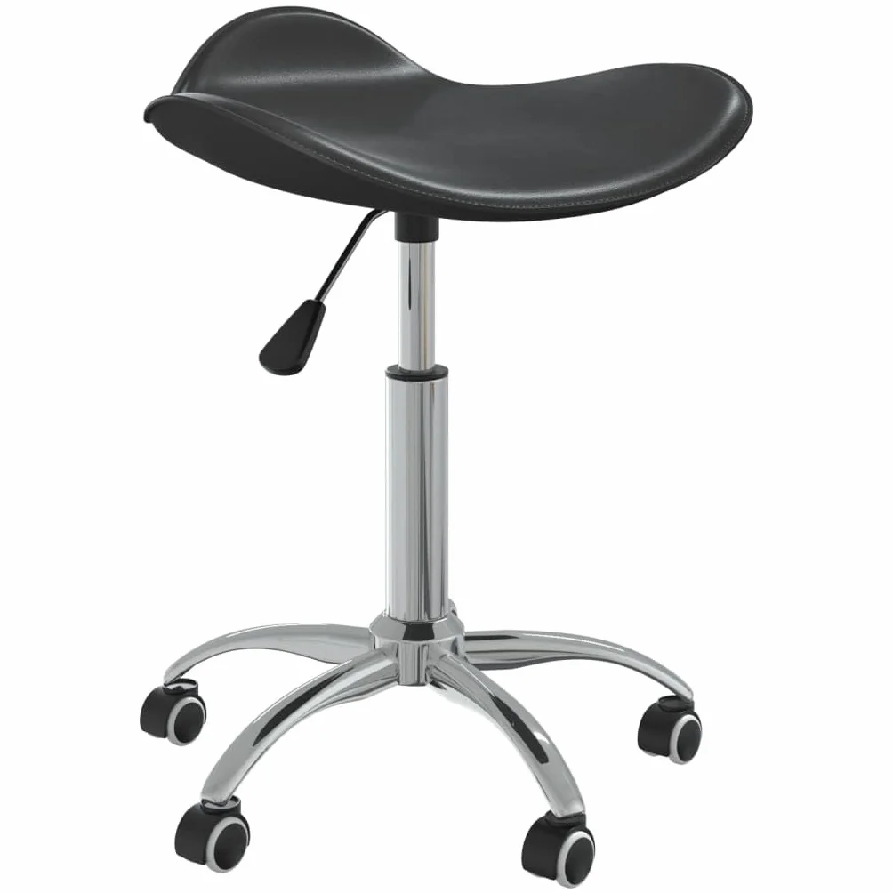 Friseur Rollhocker Schwarz Kunstleder Höhenverstellbar Drehbar Salonhocker mit 5 Rädern für Arbeitskomfort und Mobilität