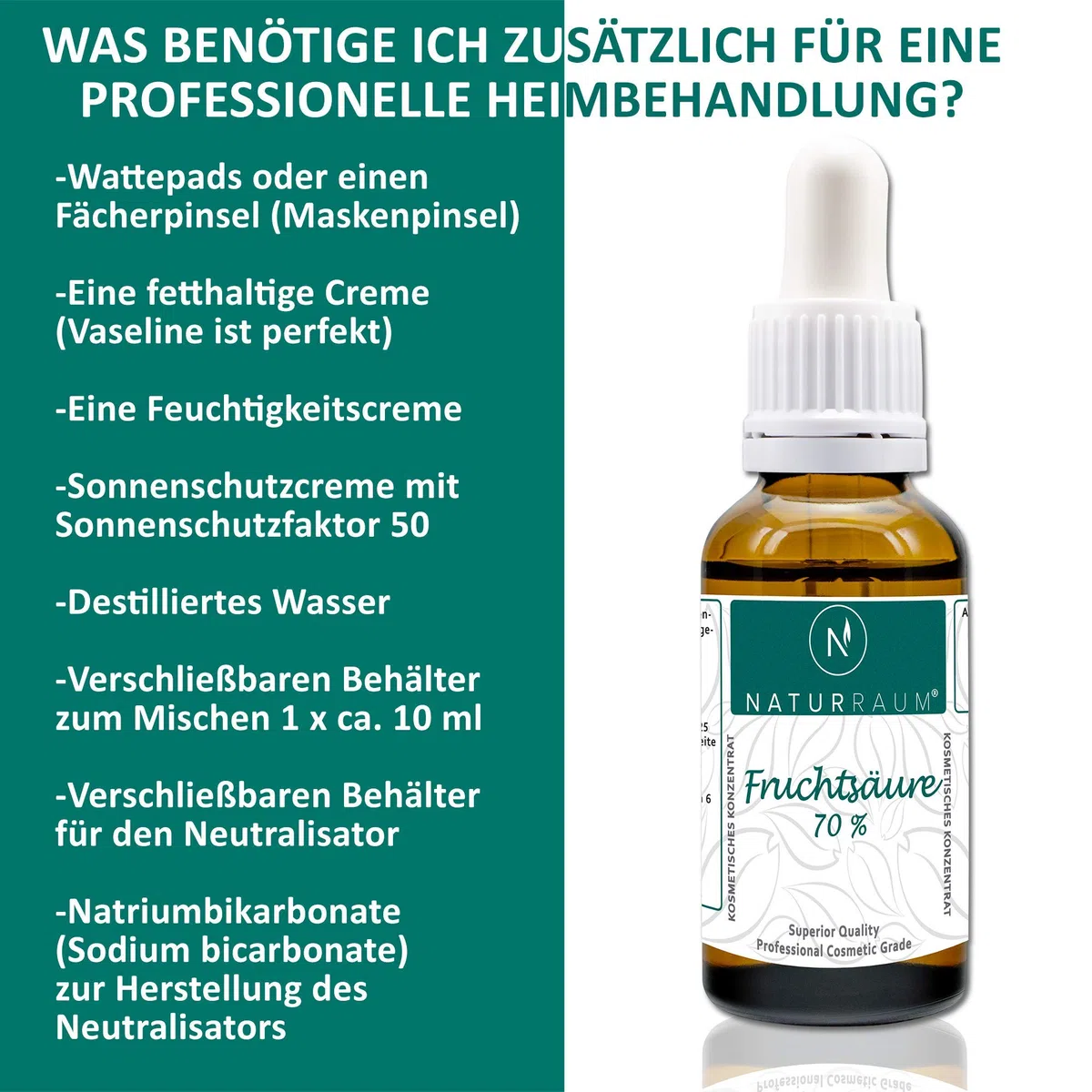 AHA Glycolsäure Peeling I Fruchtsäurepeeling 5-70% I pH 0,1 I 30ml I Professionelles chemisches Gesichtspeeling bei Hautunreinheiten Falten Akne I Alpha Hydroxy Acid