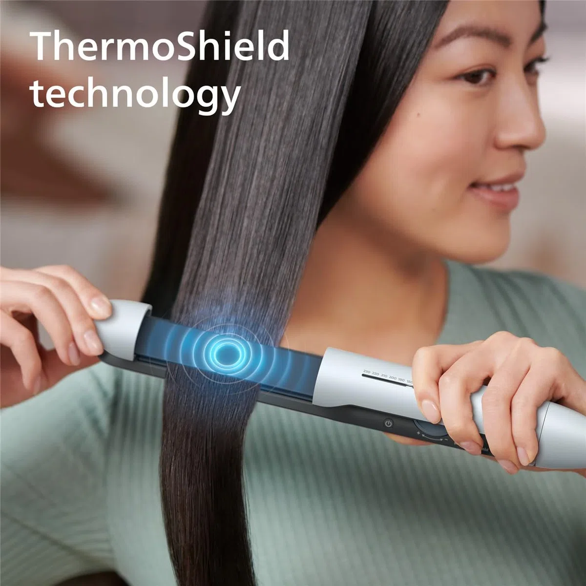Philips Haarglätter der 5000er Serie mit ThermoShield Technologie, Weiß [Modell BHS520/00]