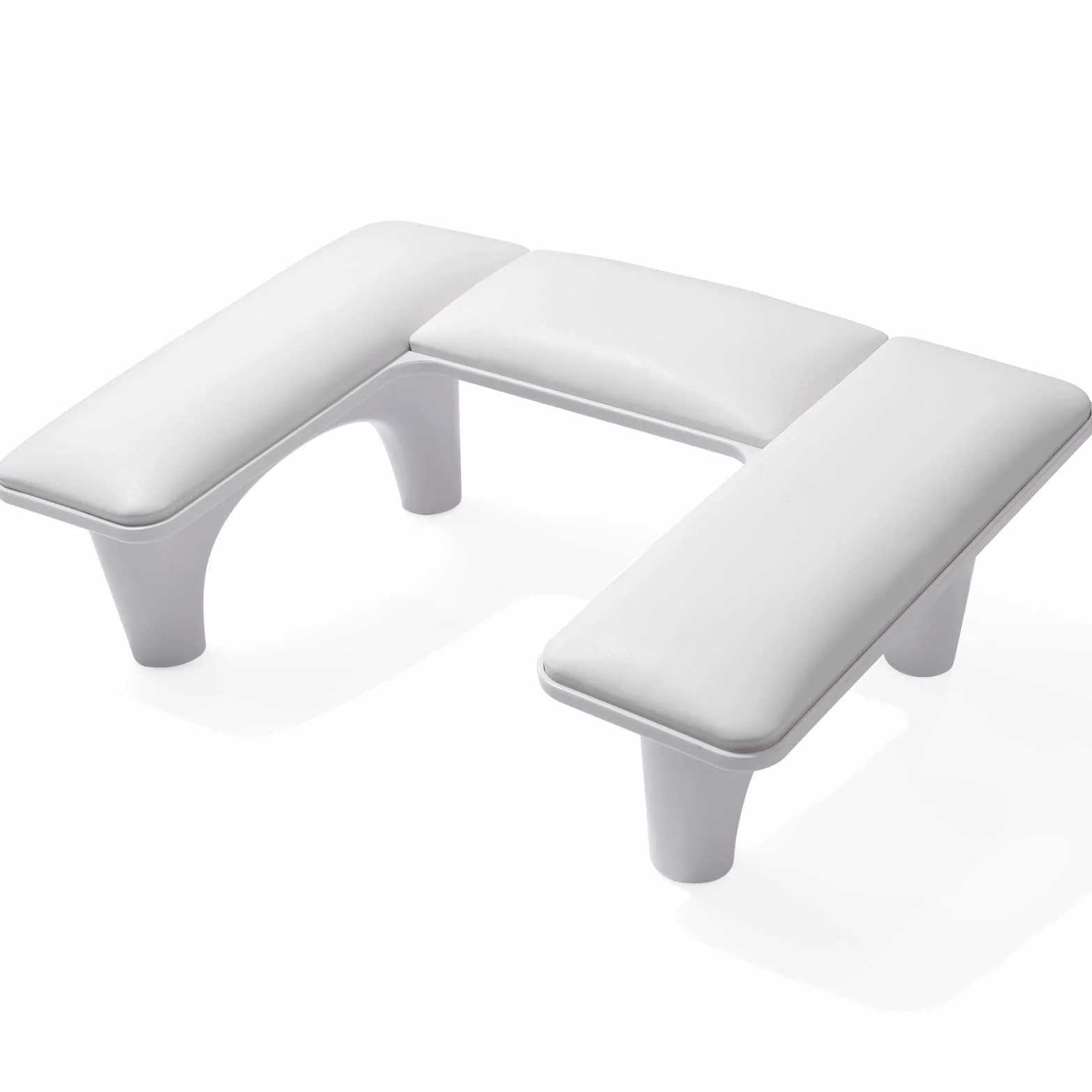 Yokilly Handauflage Nagelstudio für Nageltisch: U-förmige Nägel Armauflage für Nageldesign - PU Leder Nagel Wrist Rest mit Halterung für Salon Nageltechniker Maniküre (Weiß)