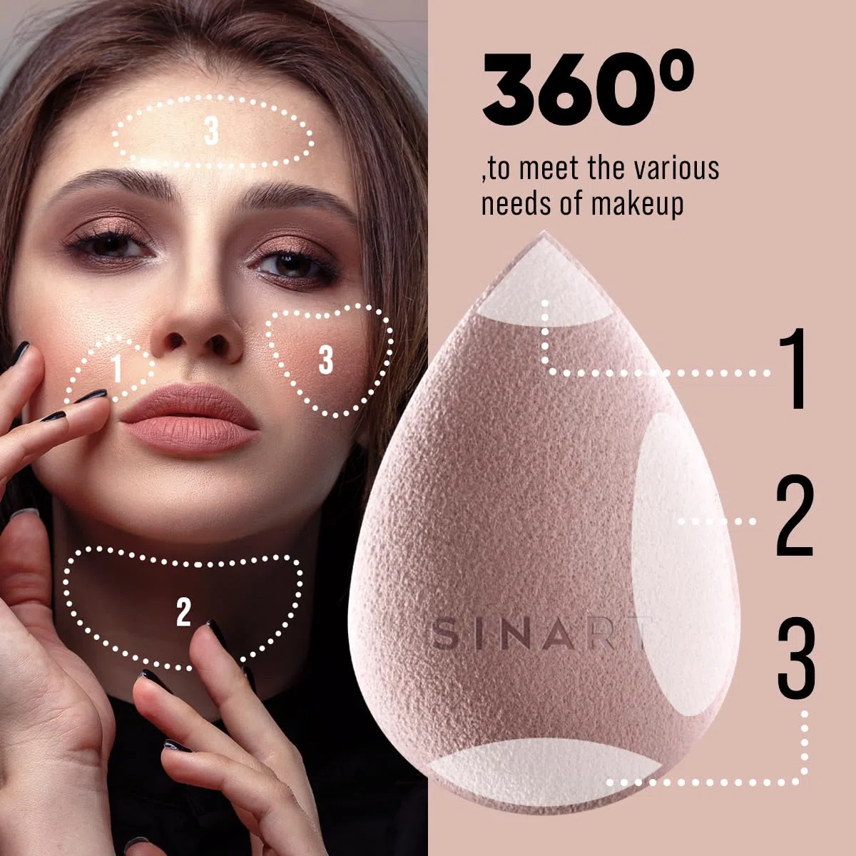 Make-up Schwamm, Beauty Makeup Foundation Blender, Für Flüssigkeit, Creme & Puderprodukte, Original Premium Prosponge, Vegan, Cruelty & Latex Free (Beige)