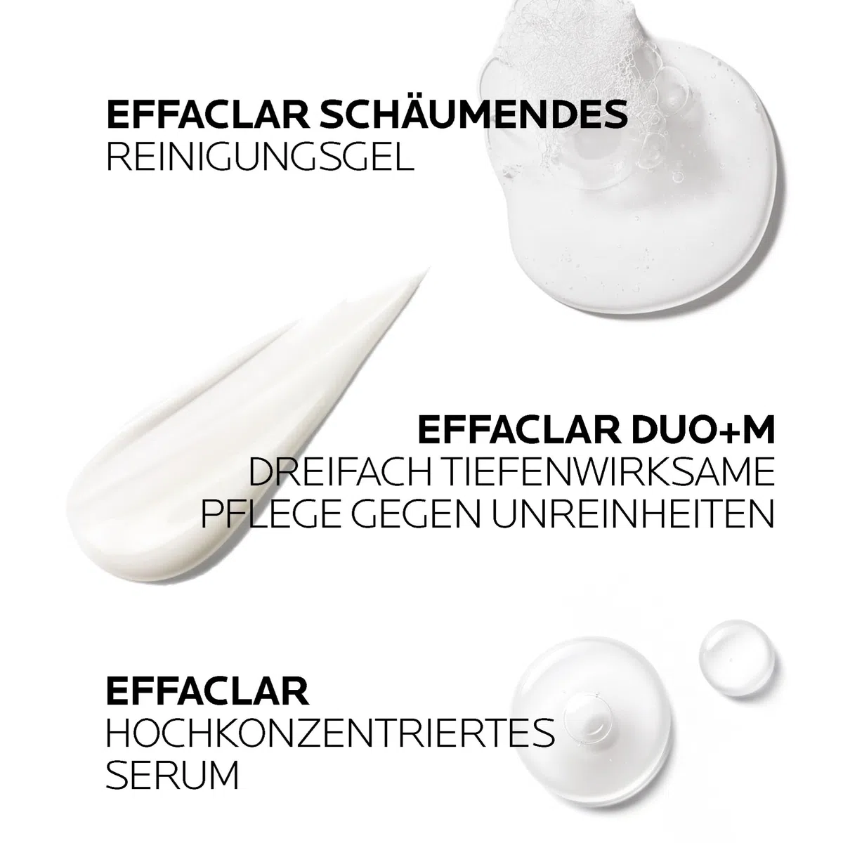 La Roche Posay Effaclar Set mit Schäumendem Reinigungsgel, Duo+M Creme & Hochkonzentriertem Peeling-Serum, Pflegeset gegen Unreinheiten & Hautglanz, Für Mischhaut & fettige Haut, 400ml + 40ml + 30ml