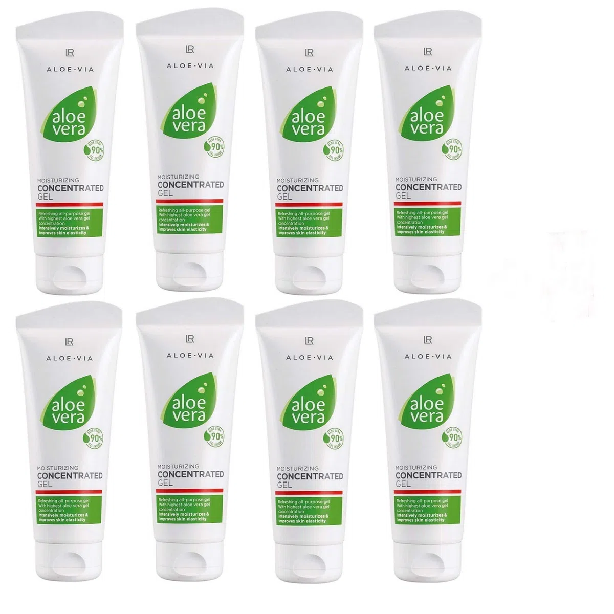 LR ALOE VIA Aloe Vera Gelkonzentrat Konzentrat Feuchtigkeitsgel (8x 100 ml) + Gratis Tic Tac