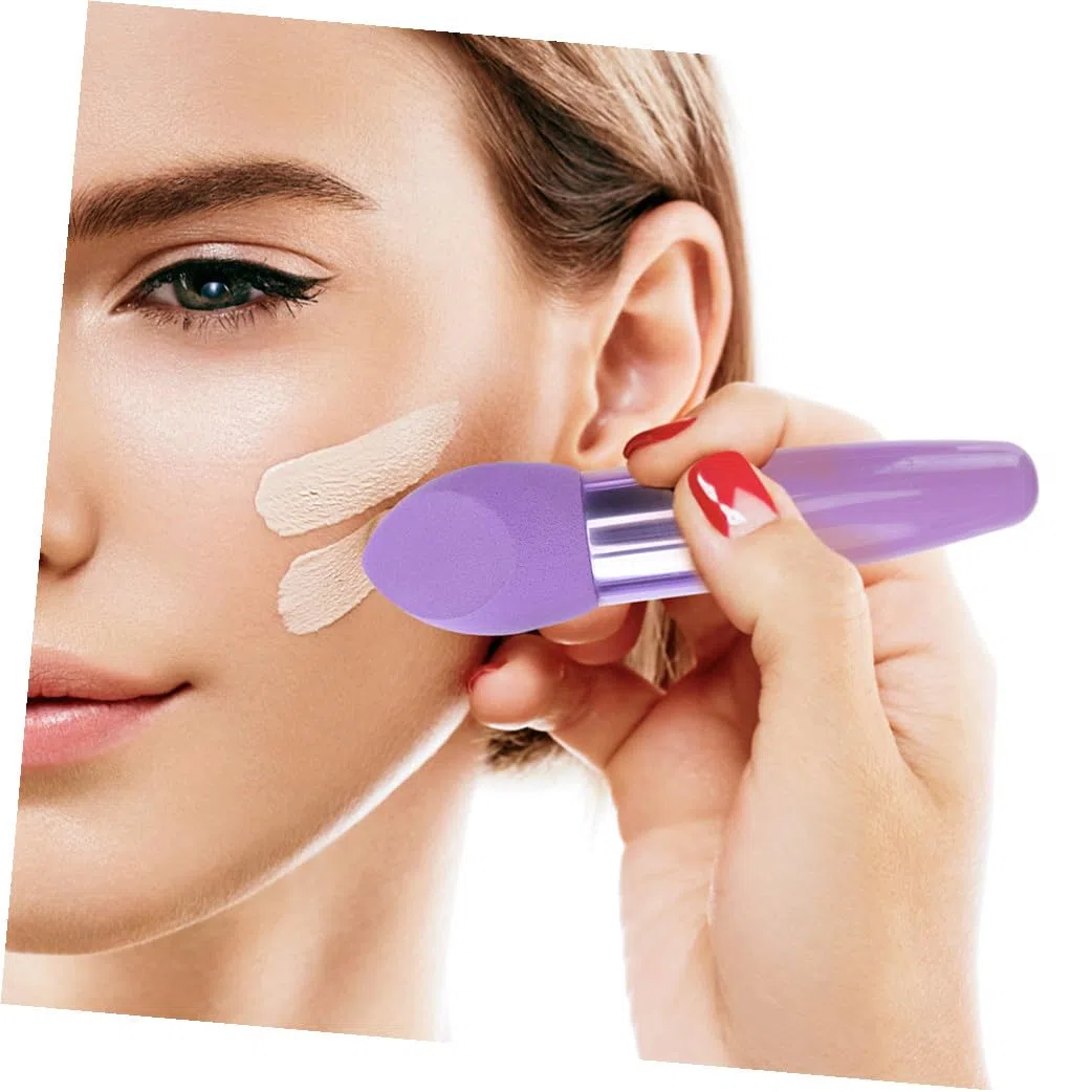ARTIBETTER 6 Stück Make Up Schwämme und Kosmetikstifte aus Latex Formstabiler Beauty Puff für Präzises Gesichtsmake Up Tragbare Schminkstifte mit Griff für Reisen und Alltag
