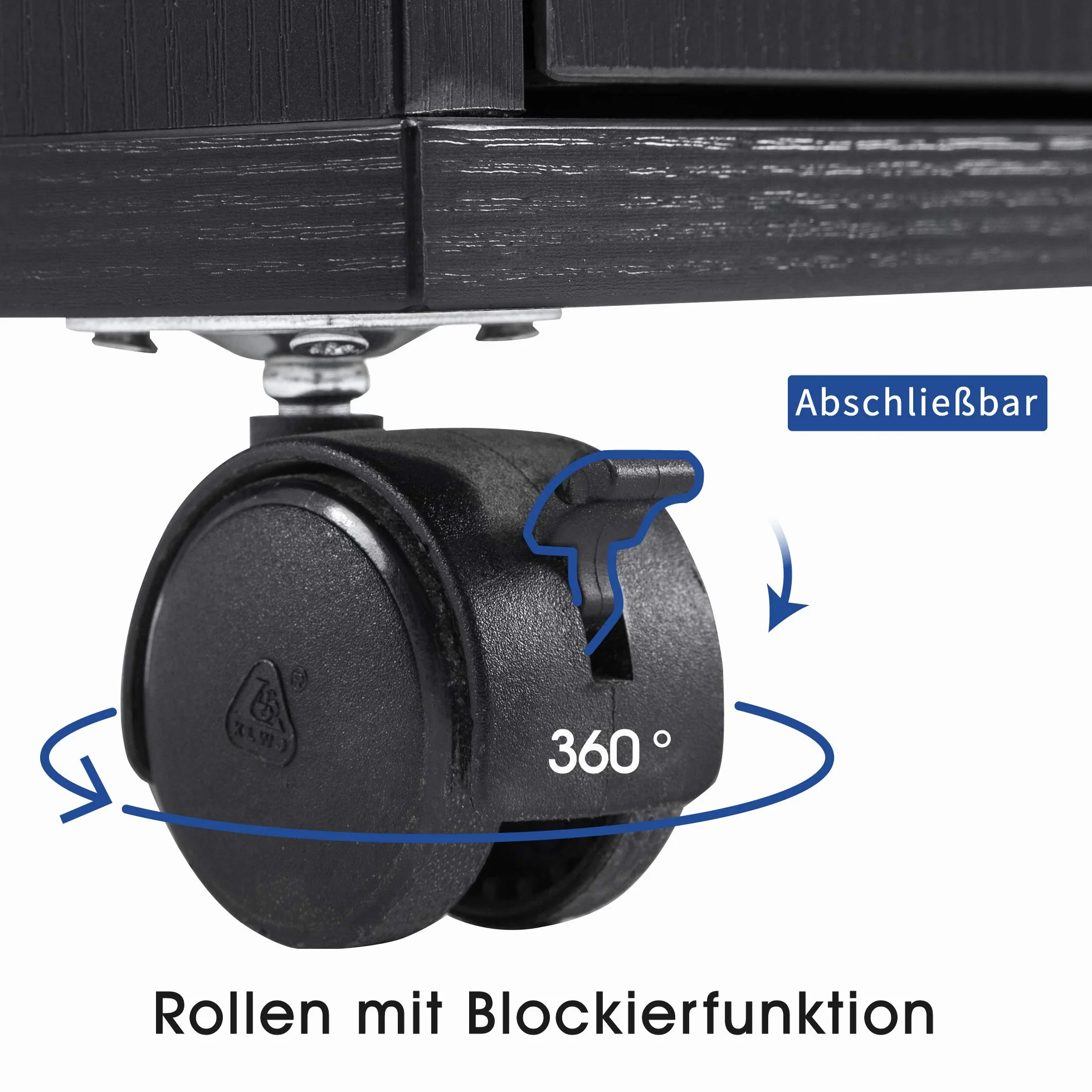 BarberPub Friseurwagen Kosmetikwagen Arbeitswagen Rollwagen Trolley Stapelboy 2011 (Schwarz)