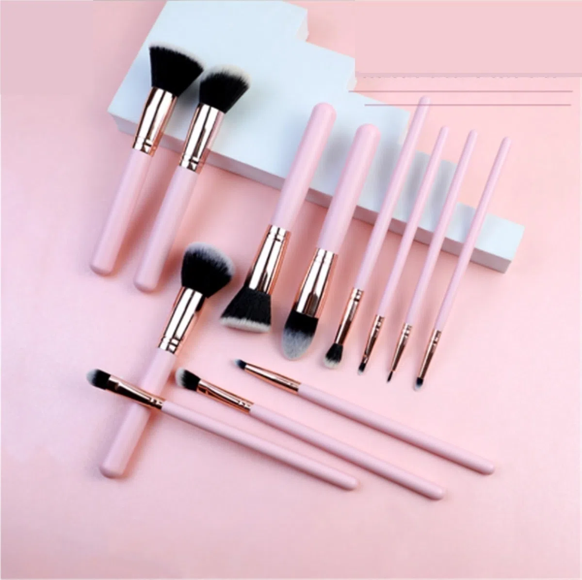 Pinselset Makeup Make-up-Pinsel Mit Rosa Holzgriff, Gesichtskontur-Lidschatten-Concealer-Make-up-Pinsel-Werkzeug Eyeshadow Pinsel(Pink)
