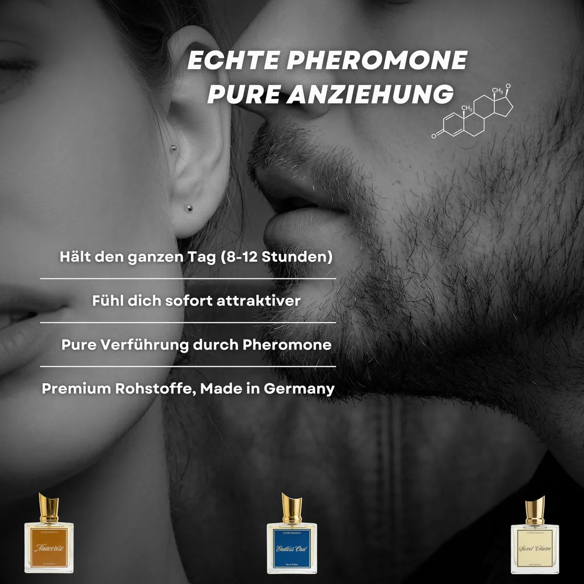 Pure Obsession - Eau de Parfum für Herren - LUVRÉ FRANCO - mit Pheromonen - holzig rauchiger Duft - 50ml - sehr attraktiv und anziehend - langanhaltend