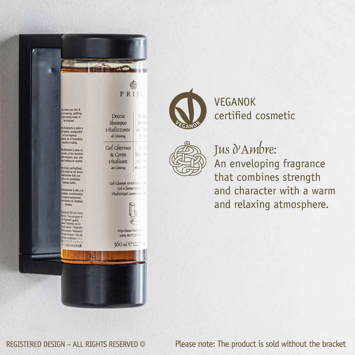 Prija Haut & Haarshampoo vitalisierend mit Ginseng 360 ml Cysoap Drückspender Kartusche für Spender. Flakon Hair & Body Duschgel Hotel Spa Wellness Appartments (18x 360ml)