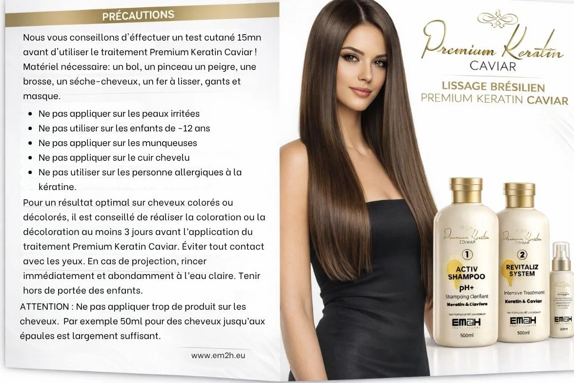 Premium Keratin Caviar - Brasilianisches Glättungs-Set - mit Kaviar-Extrakten