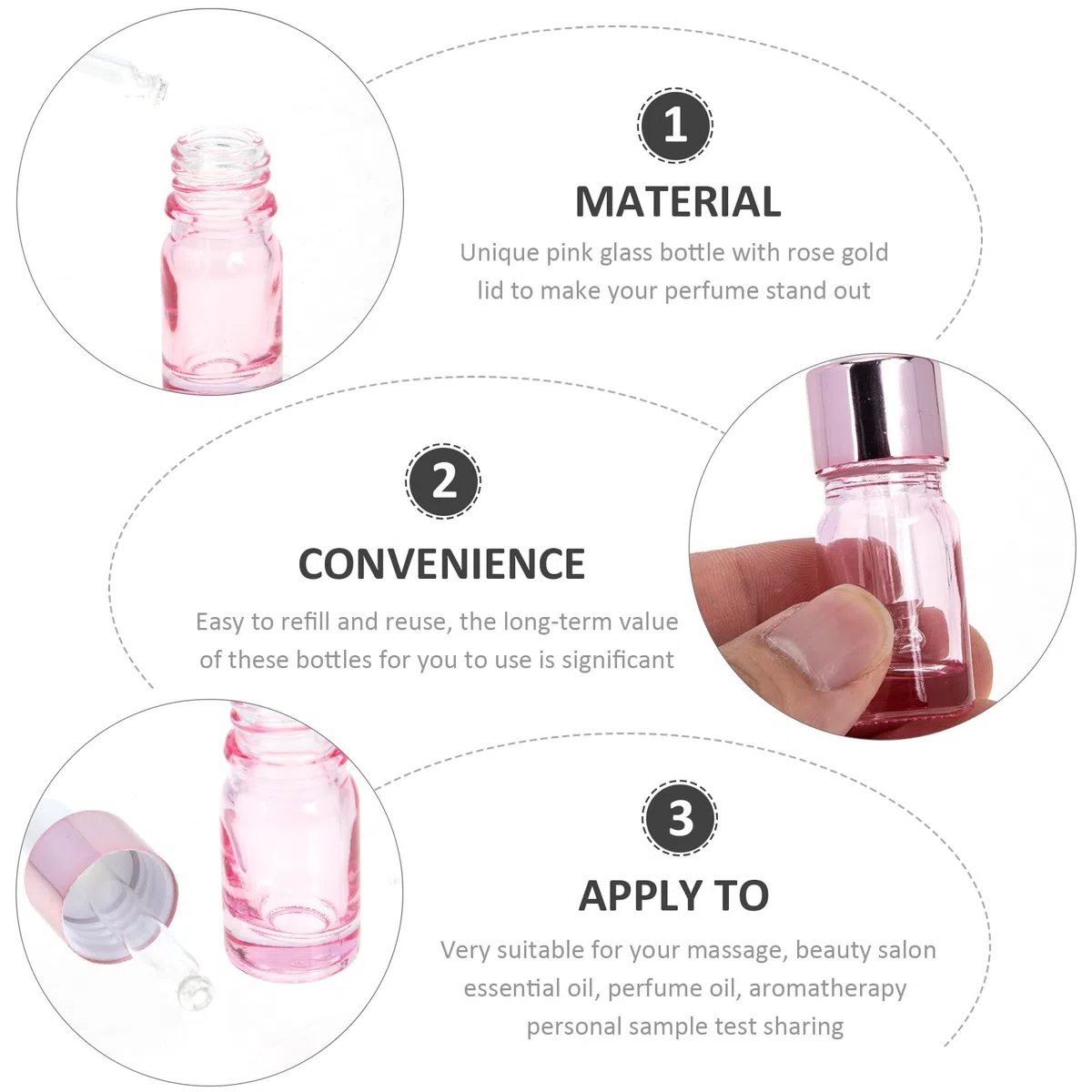35 Stück Nachfüllbare 5ml Glasflaschen in Roségold mit Pipette Sichere und Wiederverwendbare Kosmetikflüssigkeitsbehälter für Reisen und Tägliche Schönheit