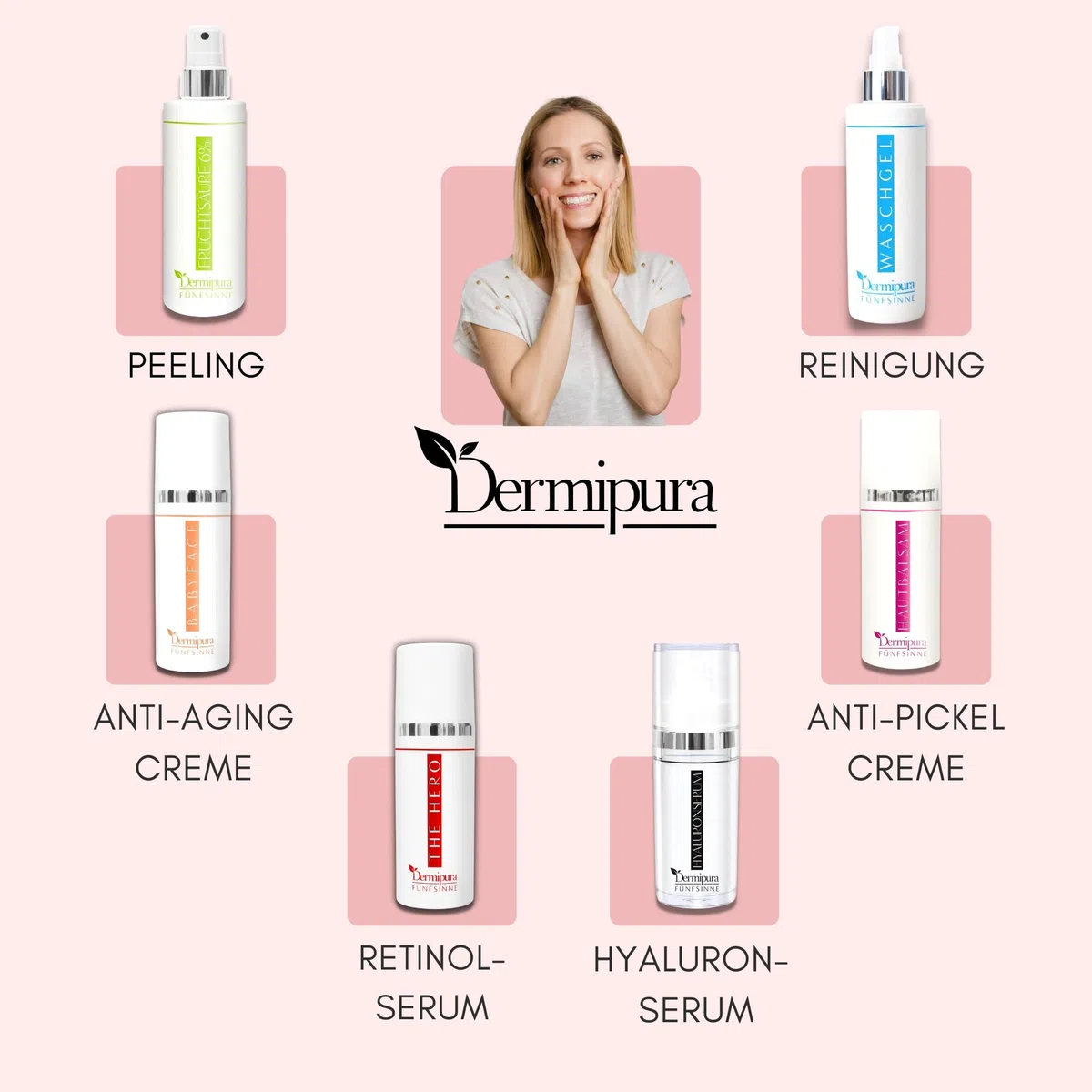 FÜNFSINNE | Dermipura | The Hero | Fortschrittliches Retinol Serum für glattere Haut mit 3fach-Komplex aus Granaktivem Retinol (Vit. A), Bakuchiol, Niacinamid (Vit.B3) | 50ml