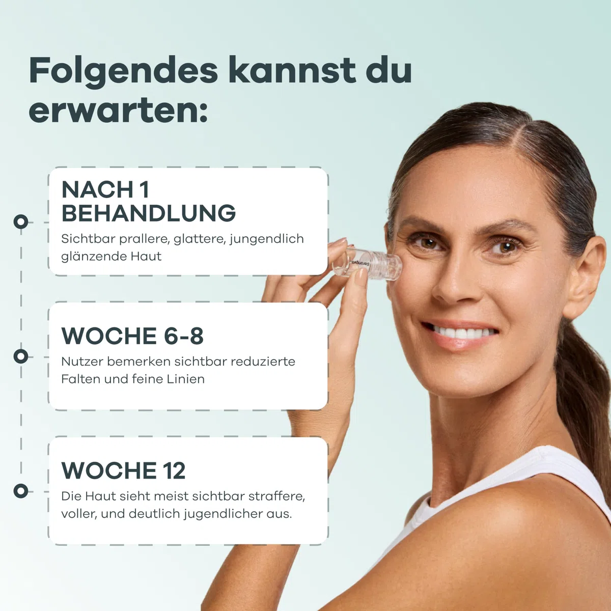 Seranova - Mikro-Infusion zur Hautpflege - mit Kollagen-Peptiden & Hyaluronsäure, Gesichtsserum und Stempel 0,05 mm (2 Monatsvorrat)